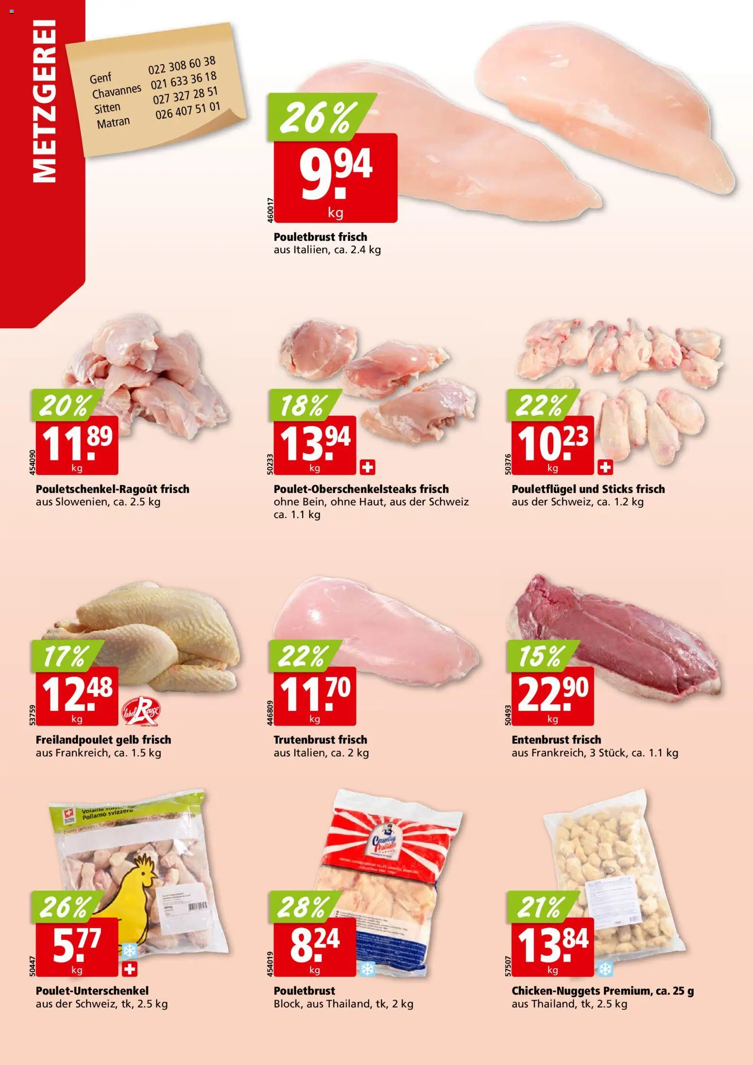 Aligro aktionen Chavannes, Matran, Genf, Sitten – gültig ab 19.10.2026 | Seite: 6 | Produkte: Pouletbrust, Entenbrust