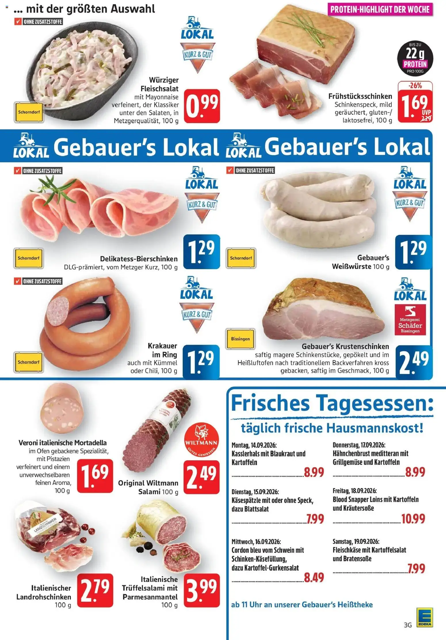 Edeka Prospekt Geislingen (ab 14.09.2026) » Angebote Online | Seite: 3 | Produkte: Ofen, Kartoffeln, Mayonnaise, Hahnchenbrust