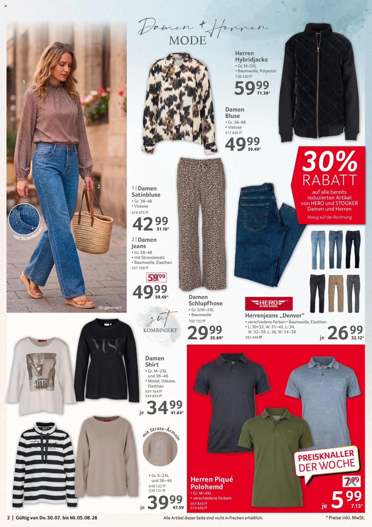 Selgros  Non Food – gültig ab 30.07.2026 | Seite: 2 | Produkte: Shirt, Bluse, Jeans