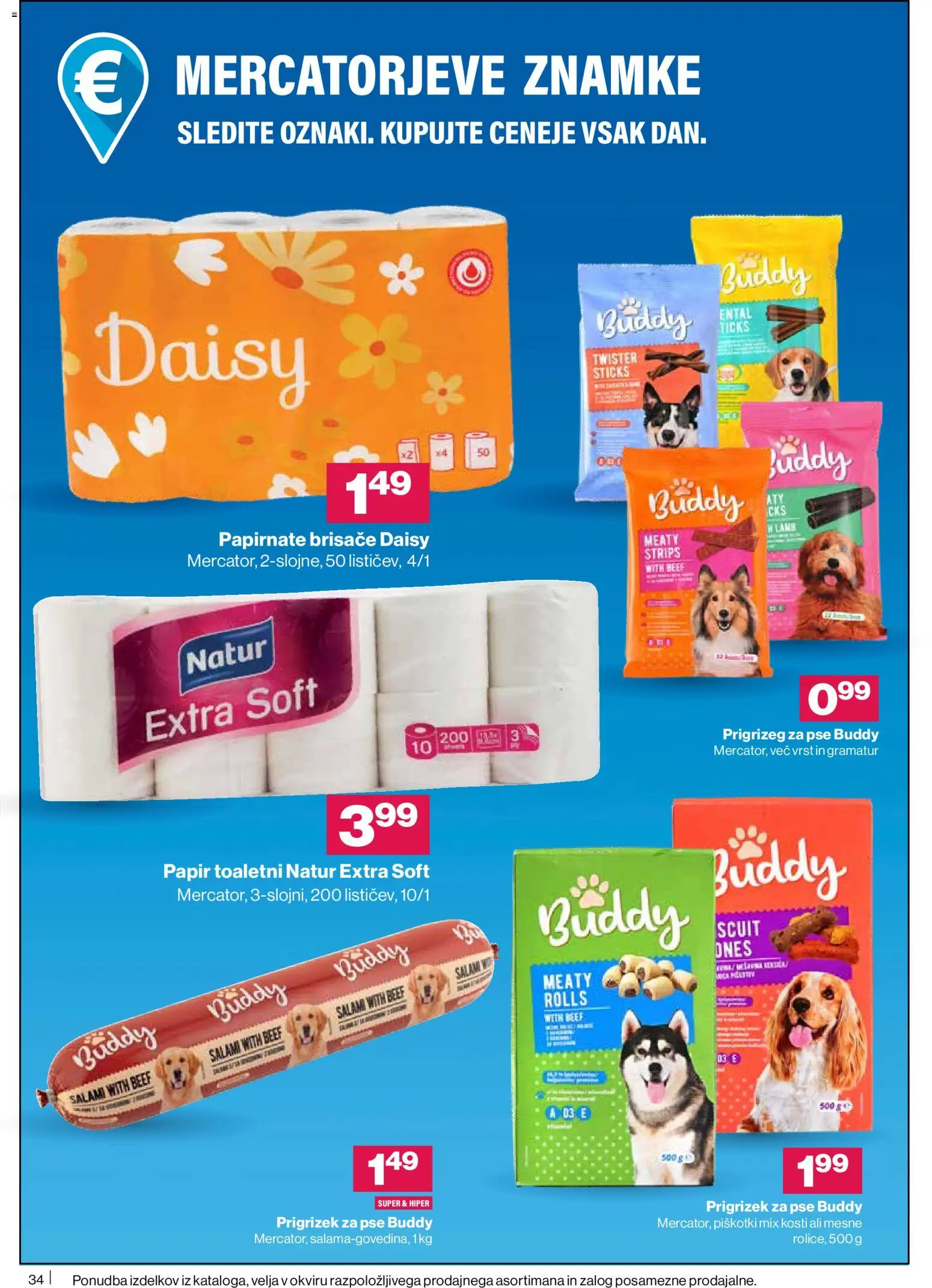 Novi Mercator katalog ponudbe – veljaven od 11.06.2026 | Stran: 34 | Izdelki: Papirnate brisače