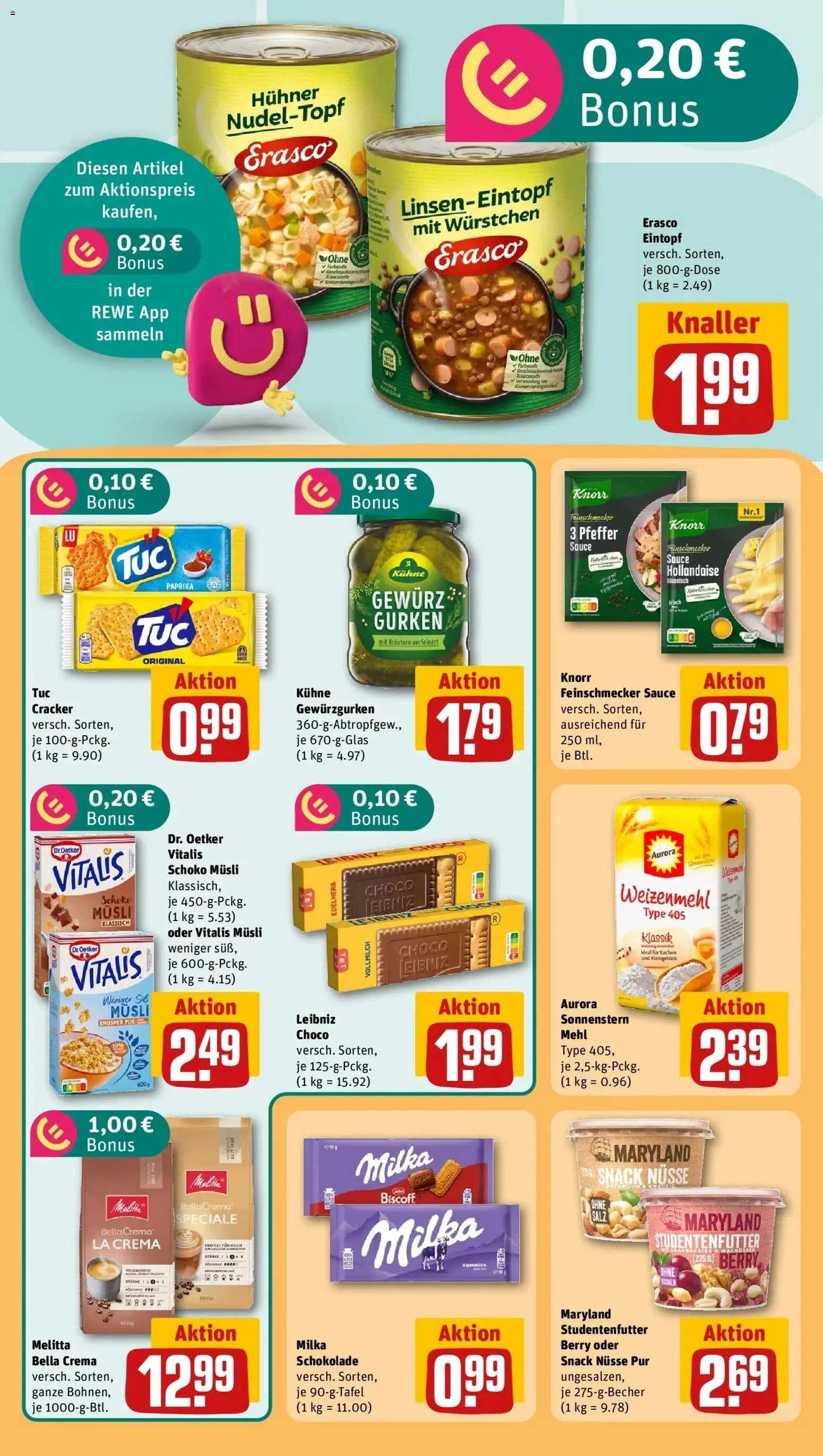 REWE Prospekt ab 12.10.2026 zum Blättern » Angebote | Seite: 16 | Produkte: Musli, Knorr, Erasco, Nüsse