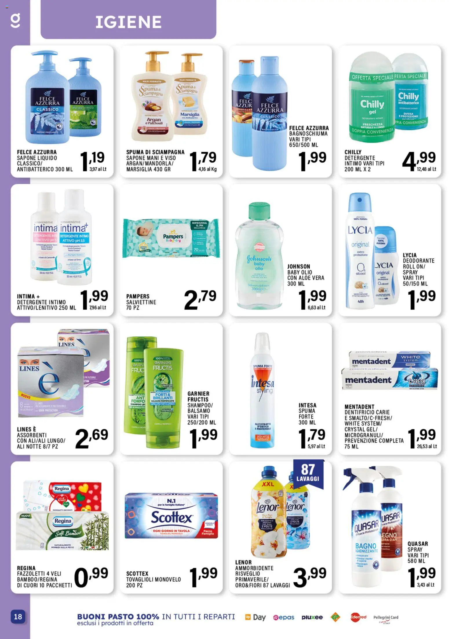 Volantino GECOP del 07/09/2026 | Pagina: 18 | Prodotti: Detergente, Intimo, Olio, Profumo