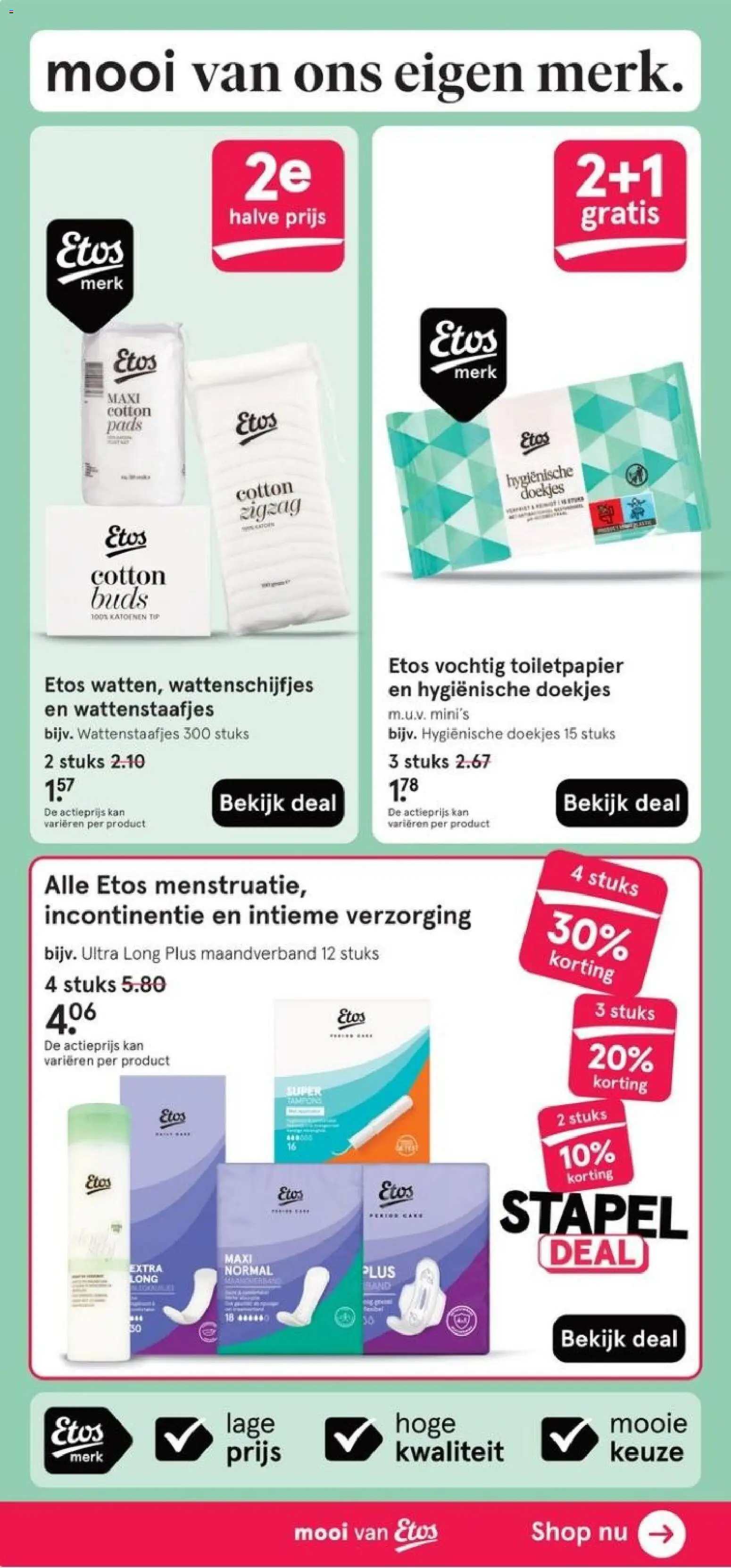 {H1} | Pagina: 44 | Producten: Doekjes, Kan, Wattenstaafjes, Maandverband