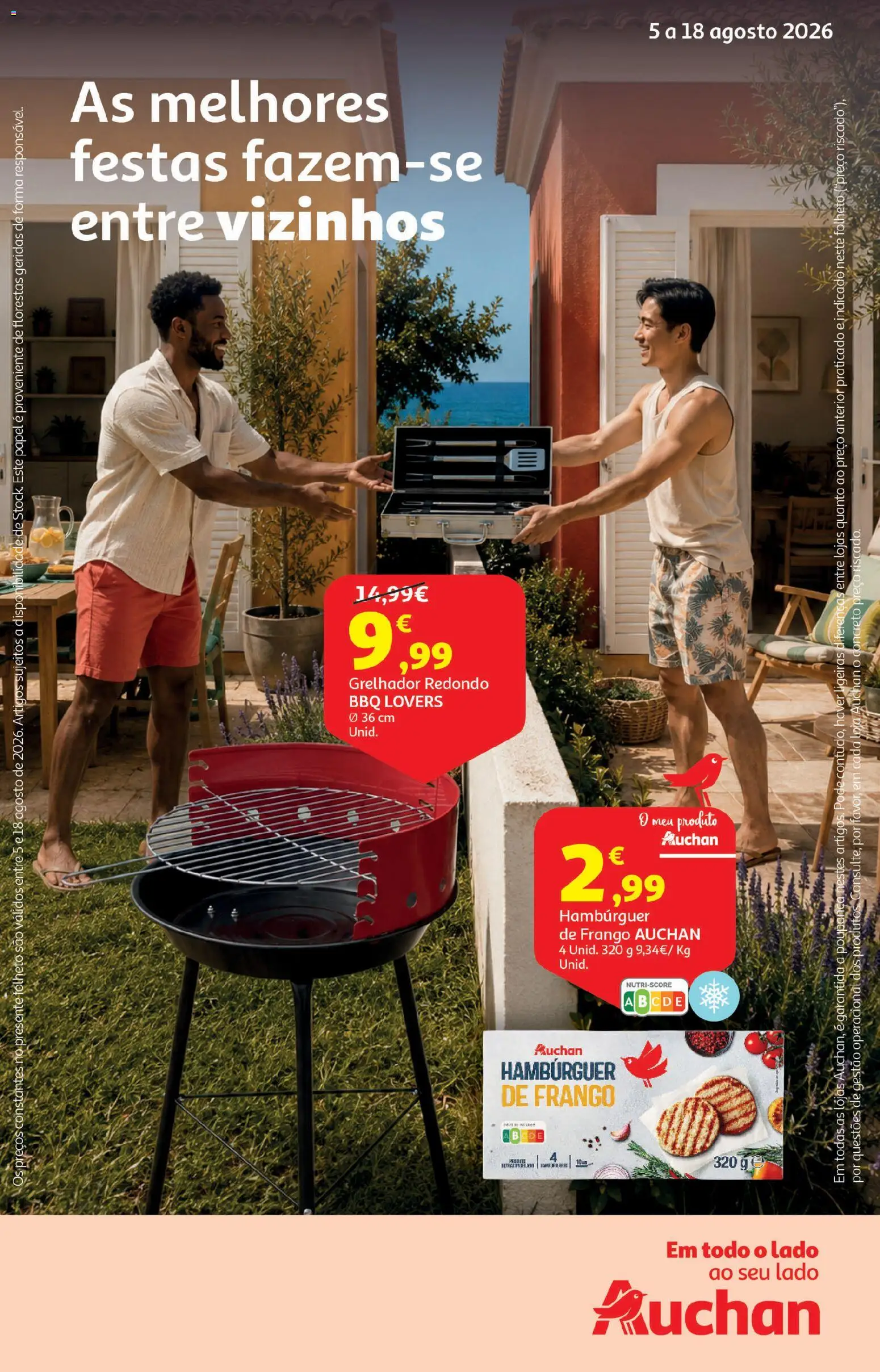 Auchan - Festa de Verão │ válido de 05/08/2026 | Página: 1 | Produtos: Frango, Hambúrguer