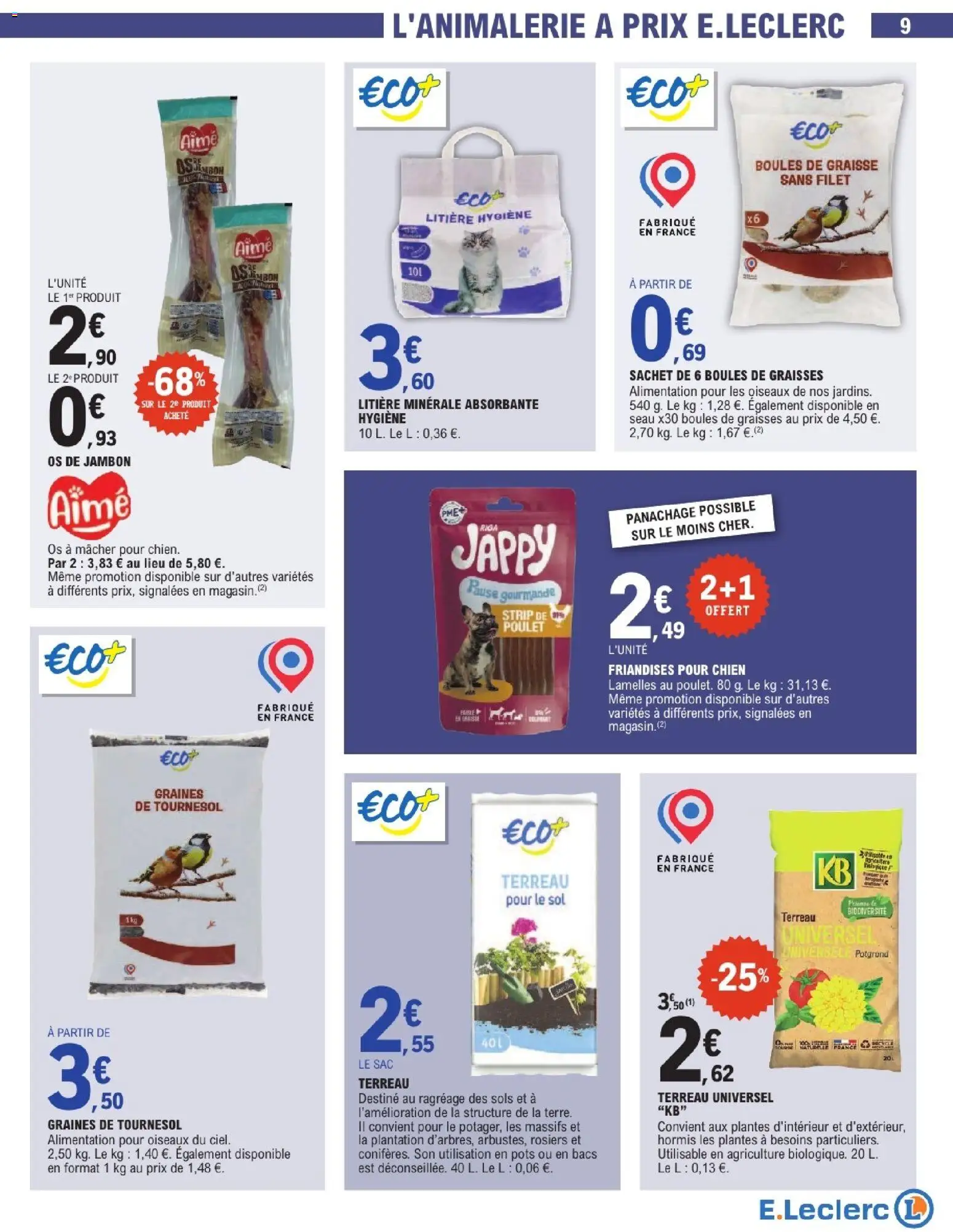 {H1} | Page: 9 | Produits: Plantes, Litière, Poulet, Graines de tournesol