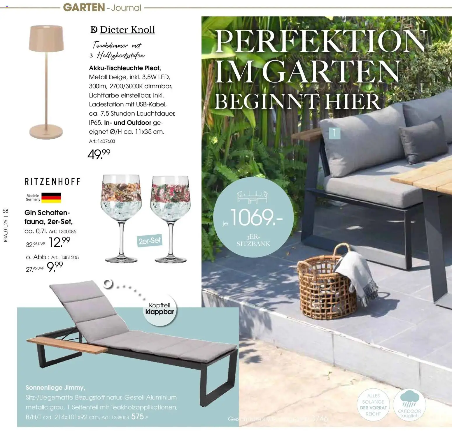 Zurbrüggen Garten Unna – gültig ab 19.03.2025 | Seite: 68 | Produkte: Sitzbank, Gin
