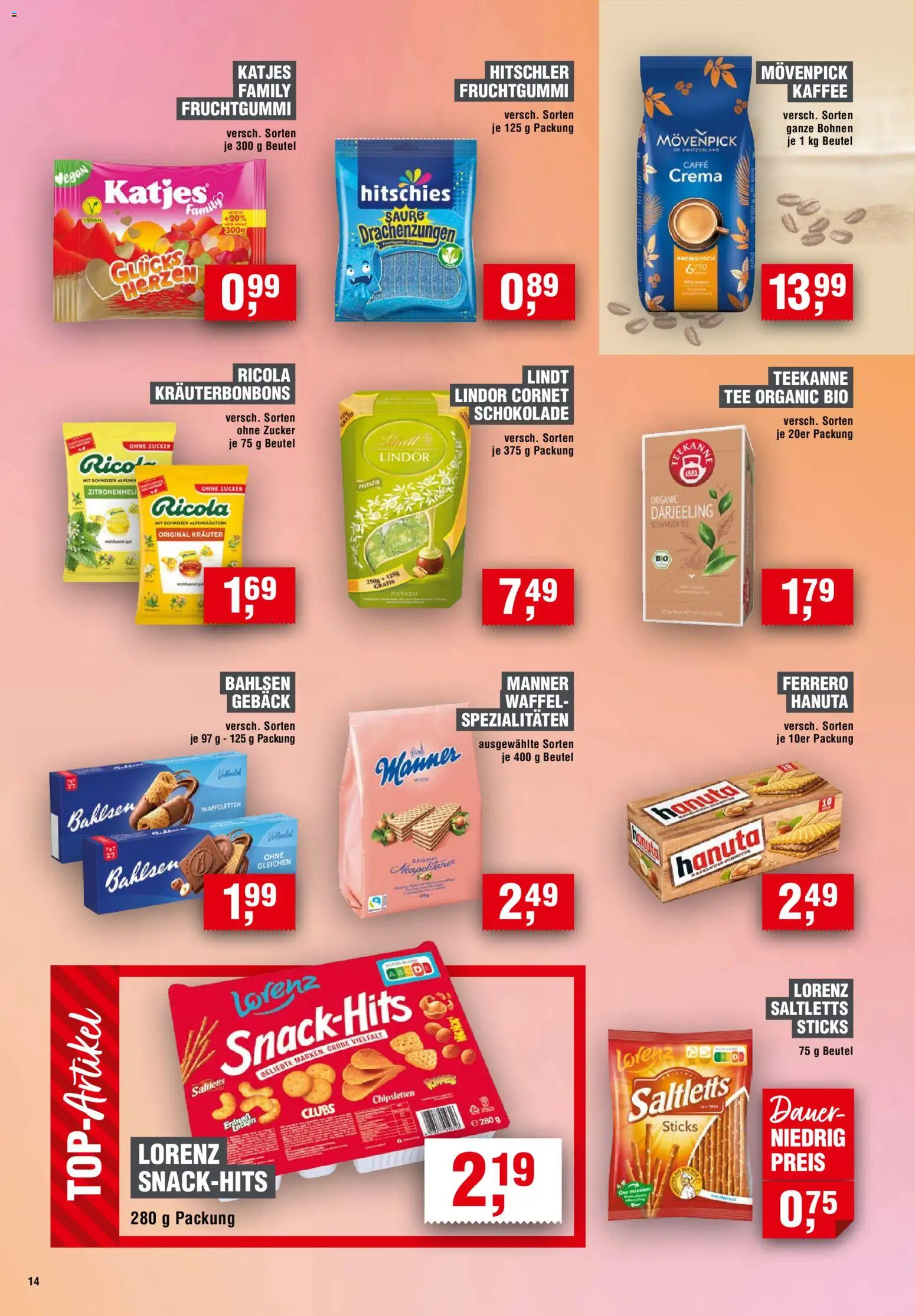 Handelshof Prospekt – gültig ab 01.10.2026 | Seite: 14 | Produkte: Kaffee, Schokolade, Zucker, Teekanne