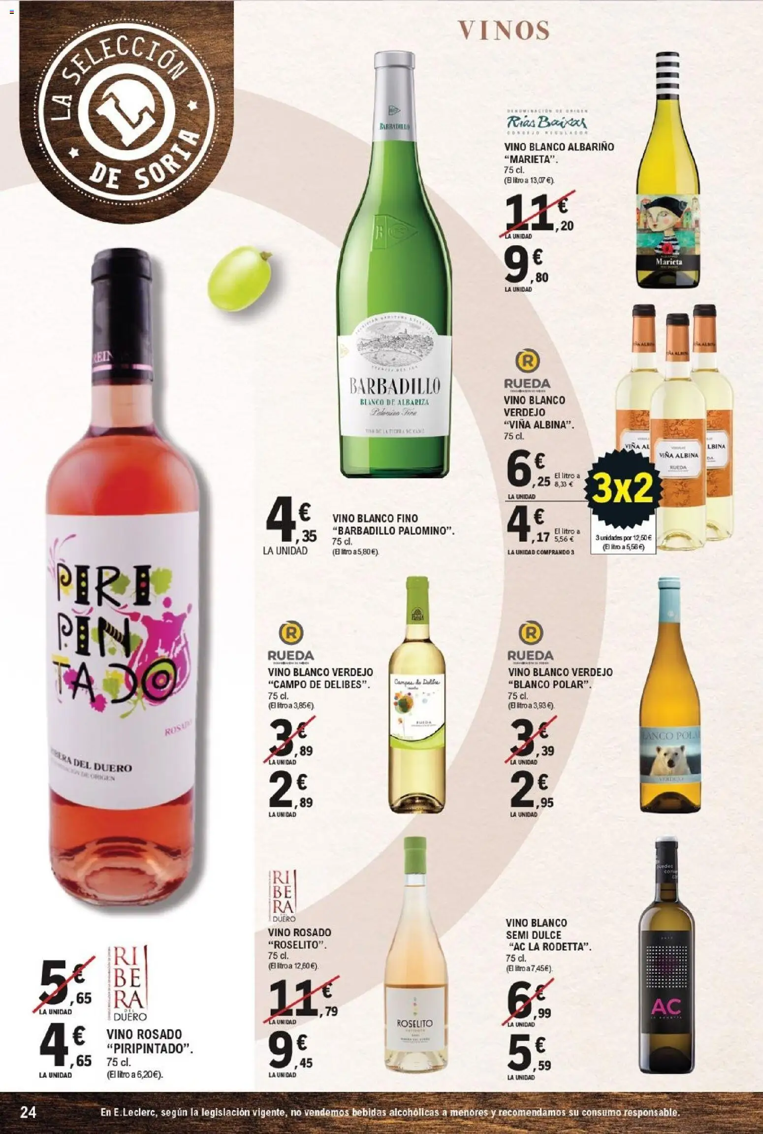 E.Leclerc - Soria │ válido desde el 16/09/2026 | Página: 23 | Productos: Vino rosado, Vino, Vino blanco, Bebidas