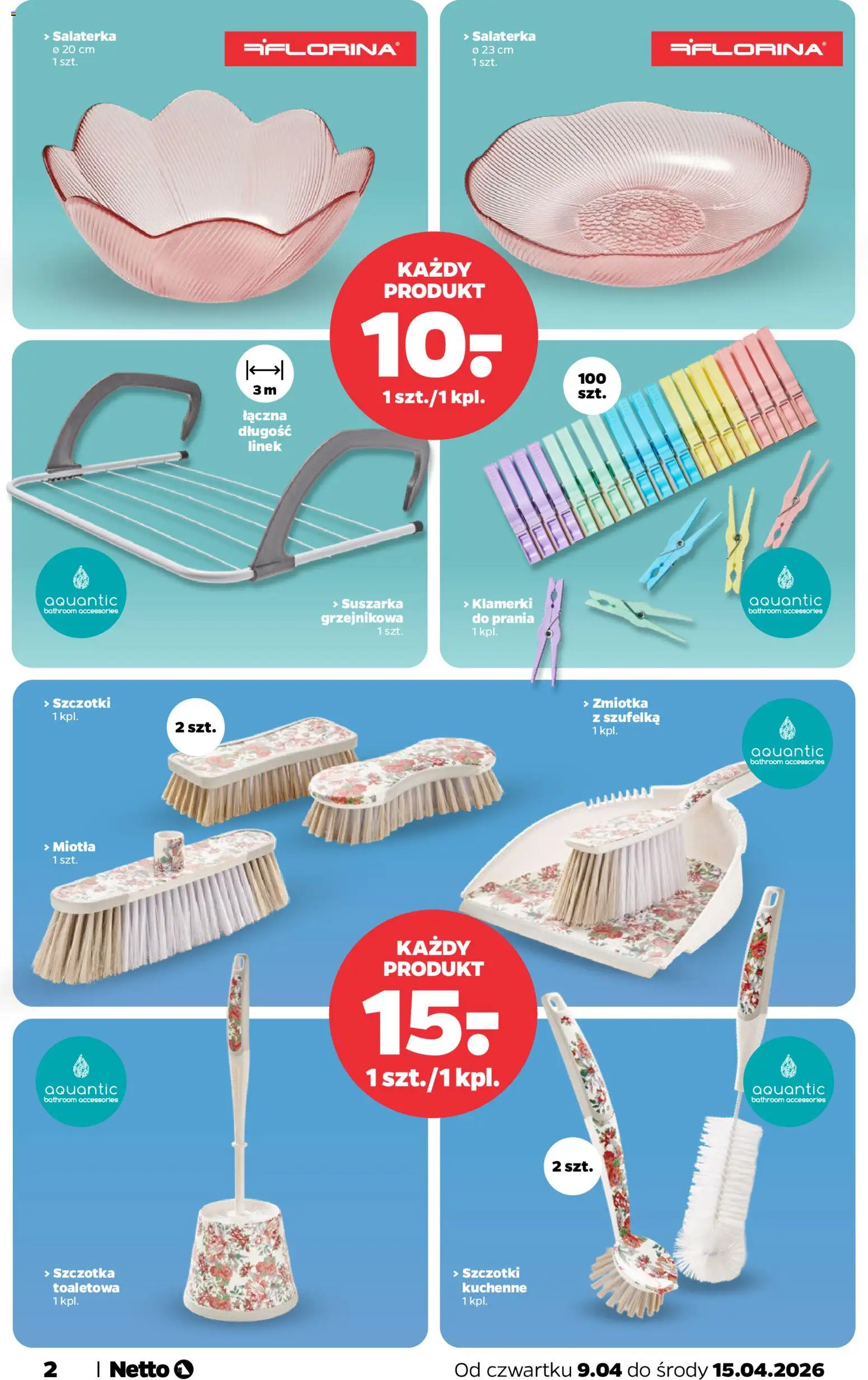 Netto gazetka od czwartku NonFood od 09.04.2026 | Strona: 2 | Produkty: Suszarka, Szczotka