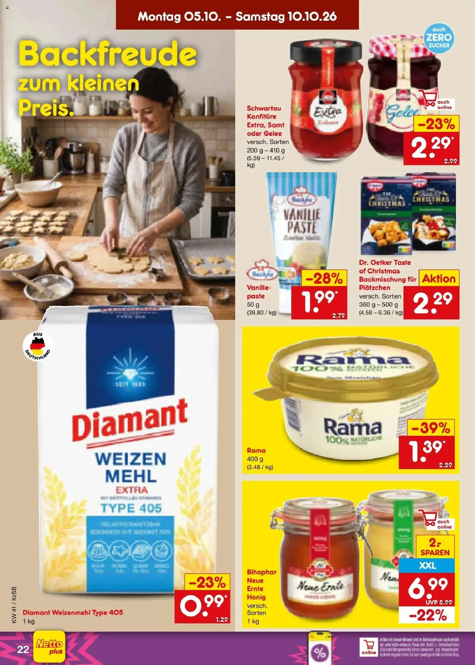 Netto Marken-Discount Prospekt Baesweiler (ab 05.10.2026) » Angebote | Seite: 24 | Produkte: Mehl, Weizenmehl, Vanille, Zucker