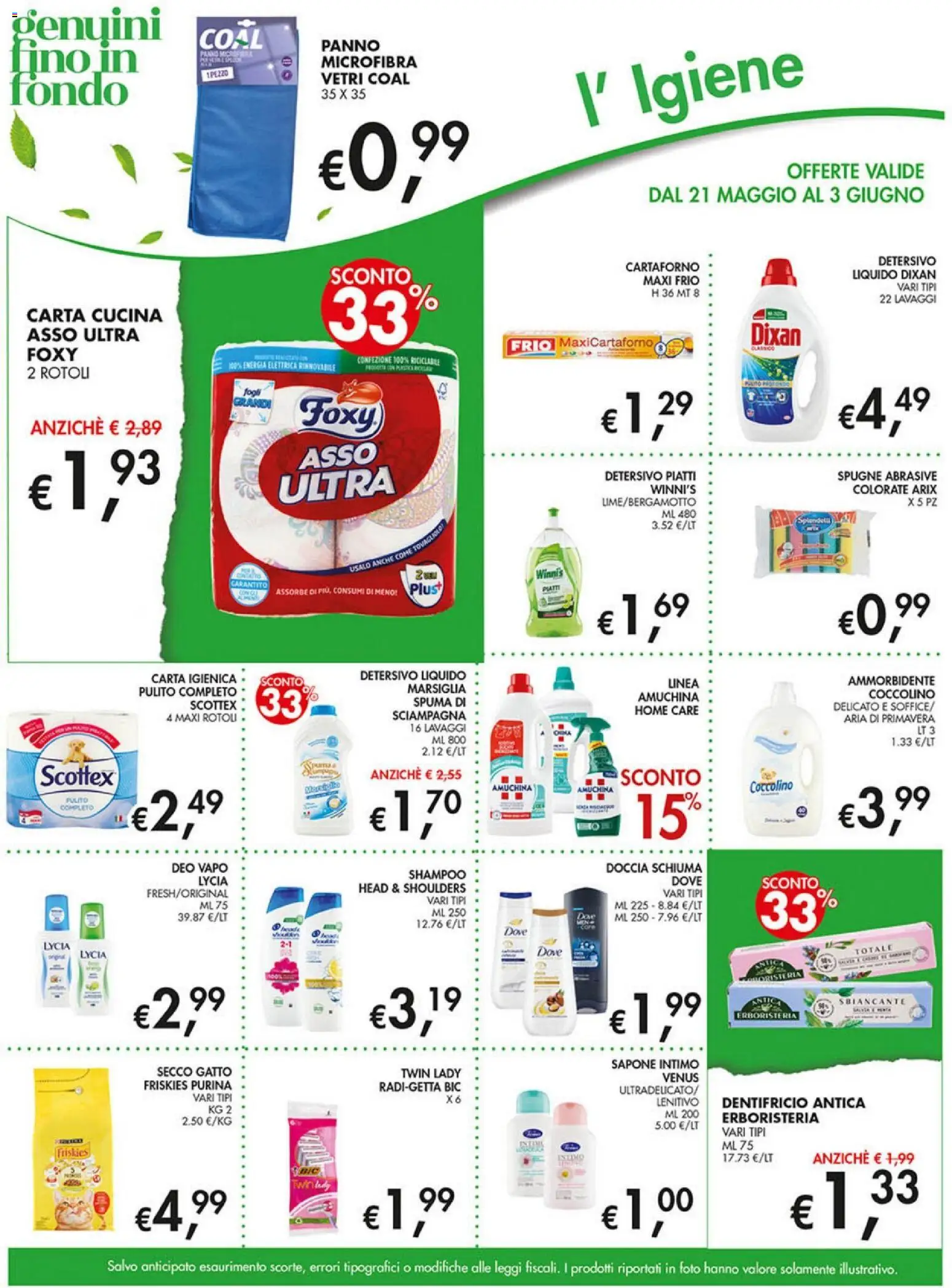 Volantino Coal del 21.05.2026 | Pagina: 17 | Prodotti: Shampoo, Carta igienica, Ammorbidente, Intimo