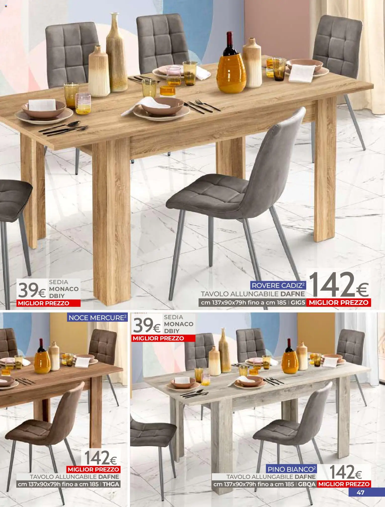 Volantino Mondo Convenienza del 01/07/2026 | Pagina: 49 | Prodotti: Tavolo, Sedia