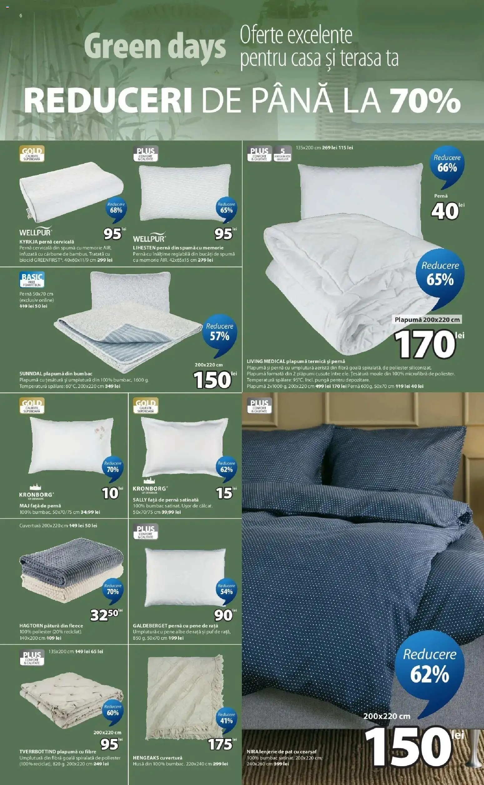 Noul catalog JYSK – valabil de la 16.04.2026 | Pagină: 6 | Produse: Cuvertură, Pătură, Plapumă, Față de pernă