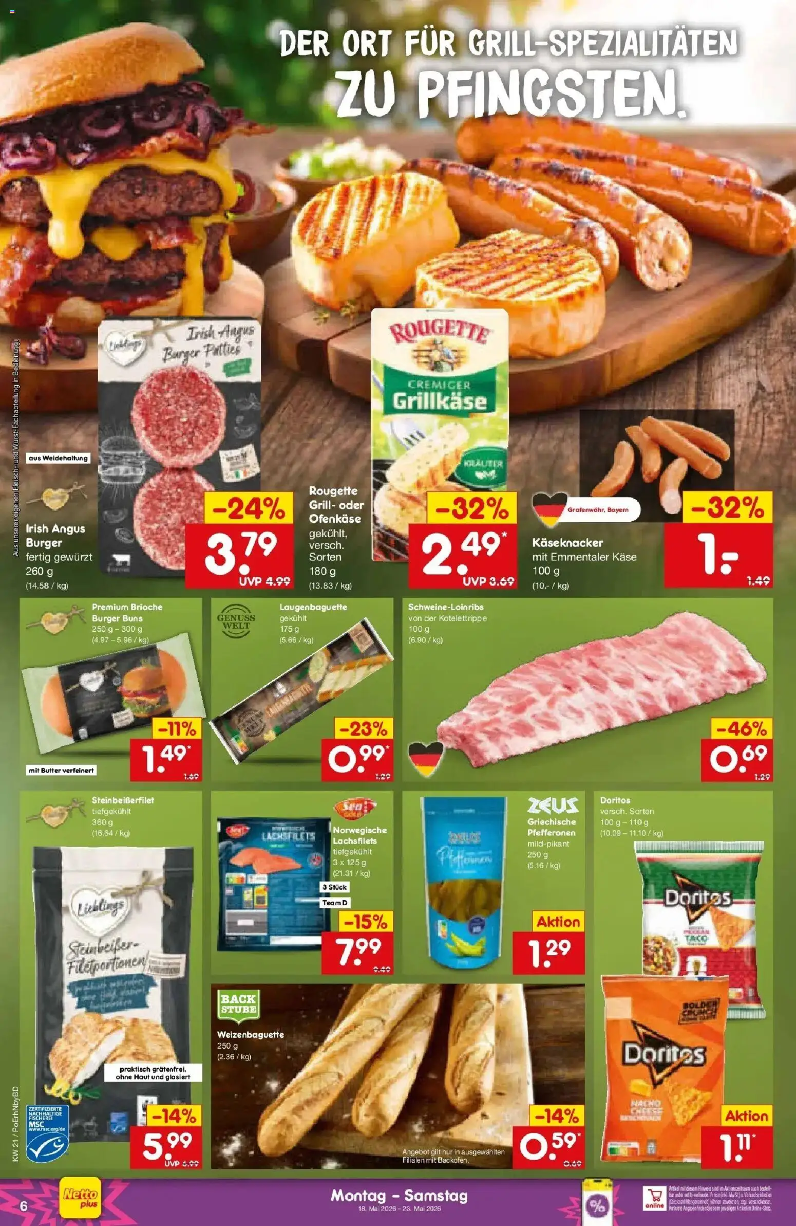 Netto Marken-Discount Prospekt Ergolding	 – gültig ab 17.05.2026 | Seite: 8 | Produkte: Grill, Käse, Burger, Fleisch