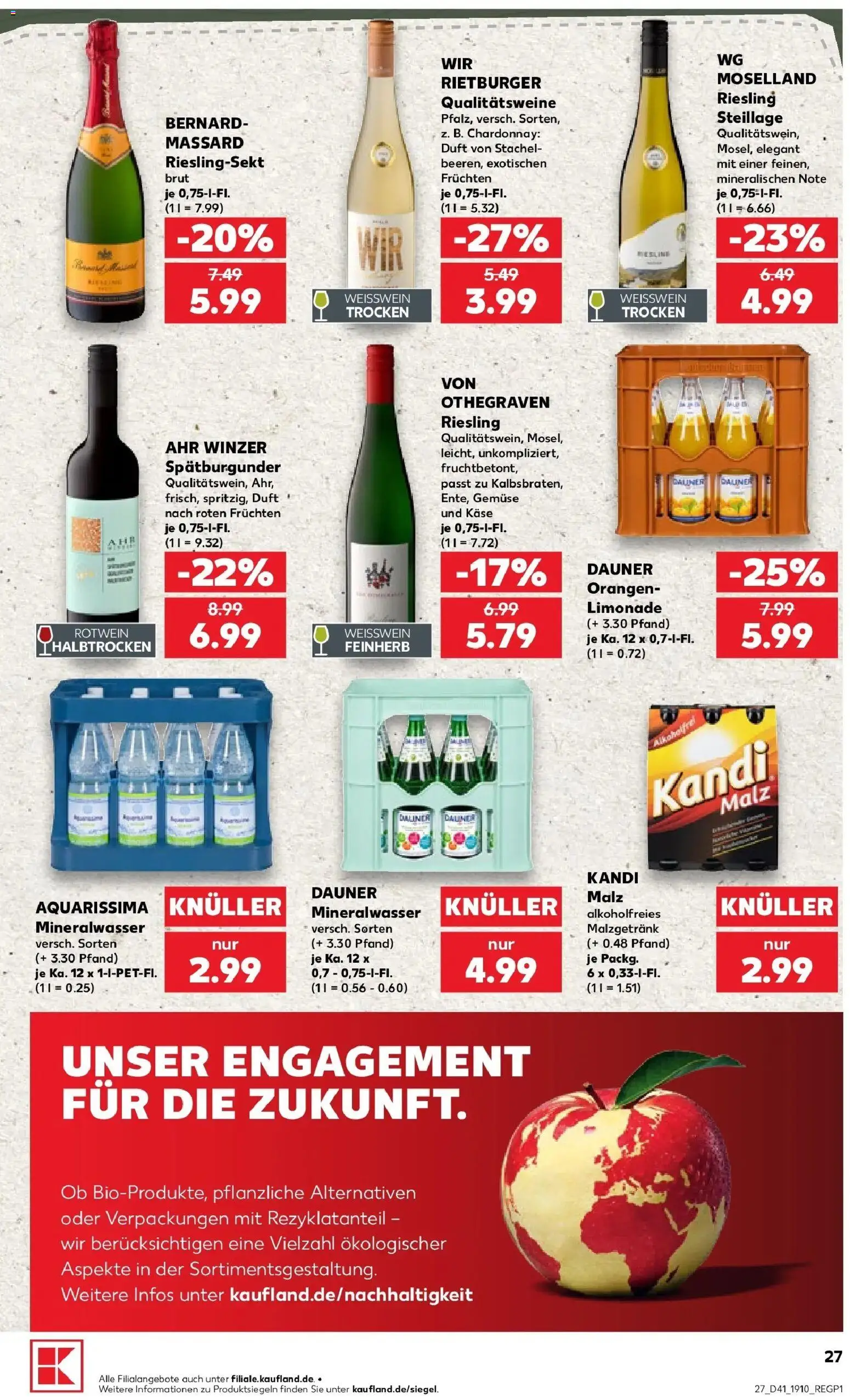 Prospekt Kaufland ab 08.10.2026 » Angebote Online zum Blättern | Seite: 27 | Produkte: Käse, Weißwein, Rotwein, Orangen