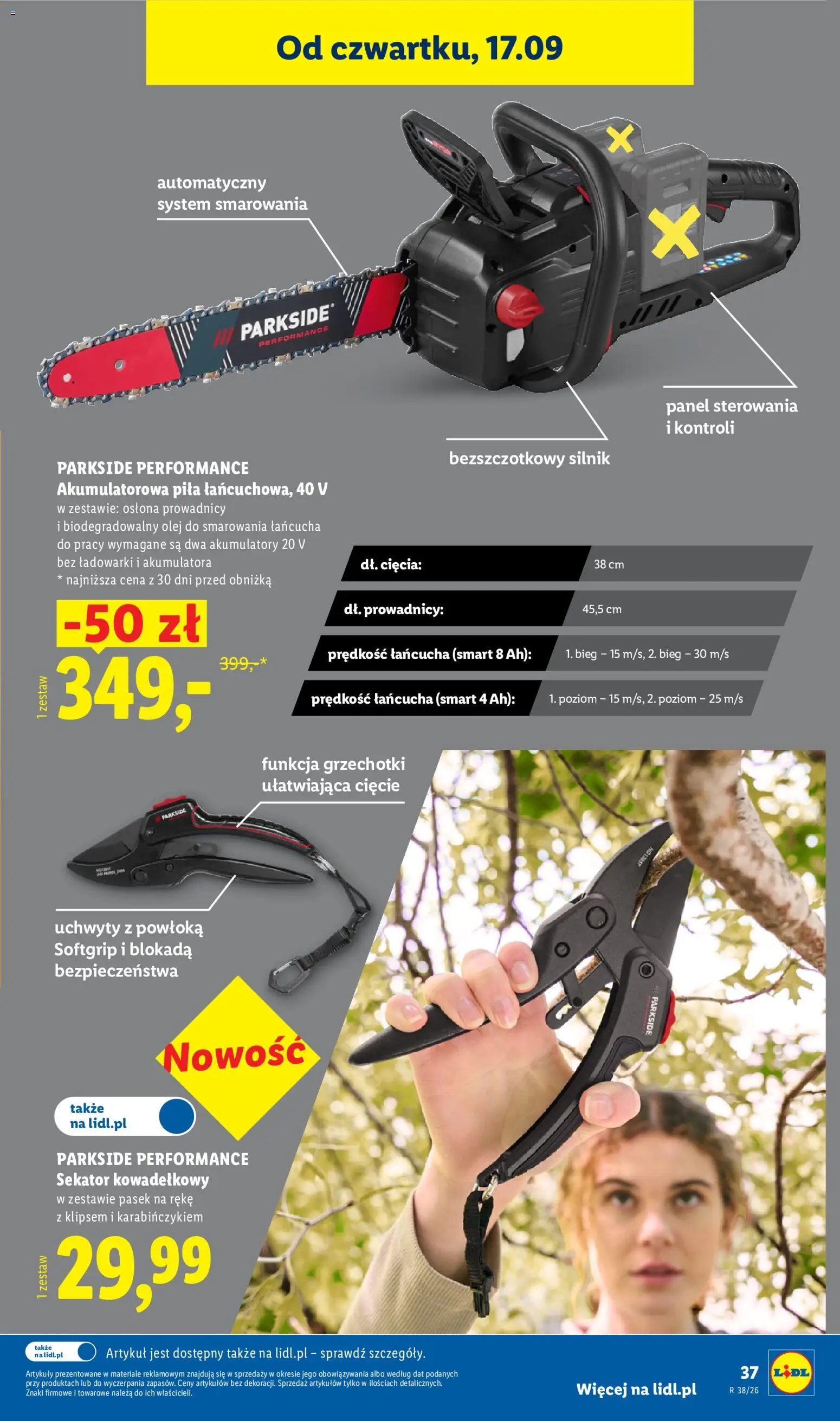 Lidl Polsko katalog od 14.09.2026 | Strana: 45 | Produkty: Olej, Parkside, Pila