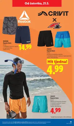 CRIVIT Kupaće hlače, Komad. Podstava od mrežastog materijala. S rastezljivom pasicom i vrpcom za reguliranje širine. Veličine: 48-62 (M-XXL) - Pregled kataloga iz trgovine Lidl, vrijedi od 18.05.2026 | Stranica: 25 | Proizvodi: Kupaće hlače, Hlače