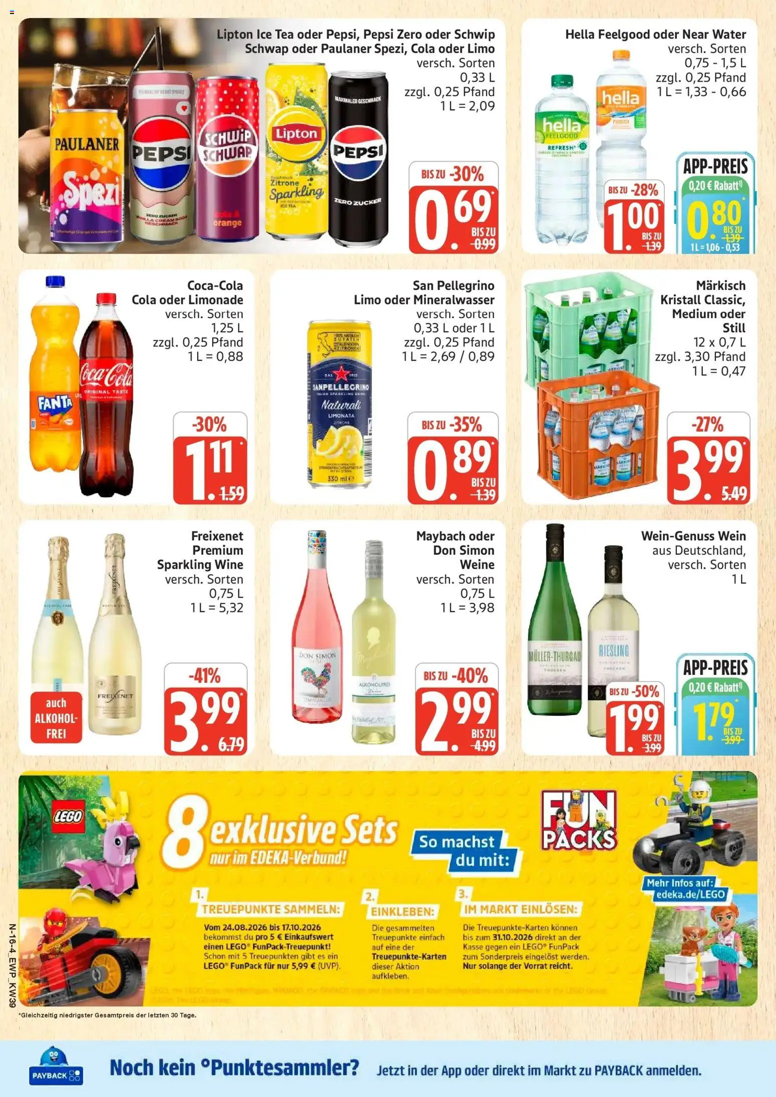 Edeka Prospekt Rostock (ab 21.09.2026) » Angebote Online | Seite: 16 | Produkte: Mineralwasser, Zitrone, Pepsi, Wein