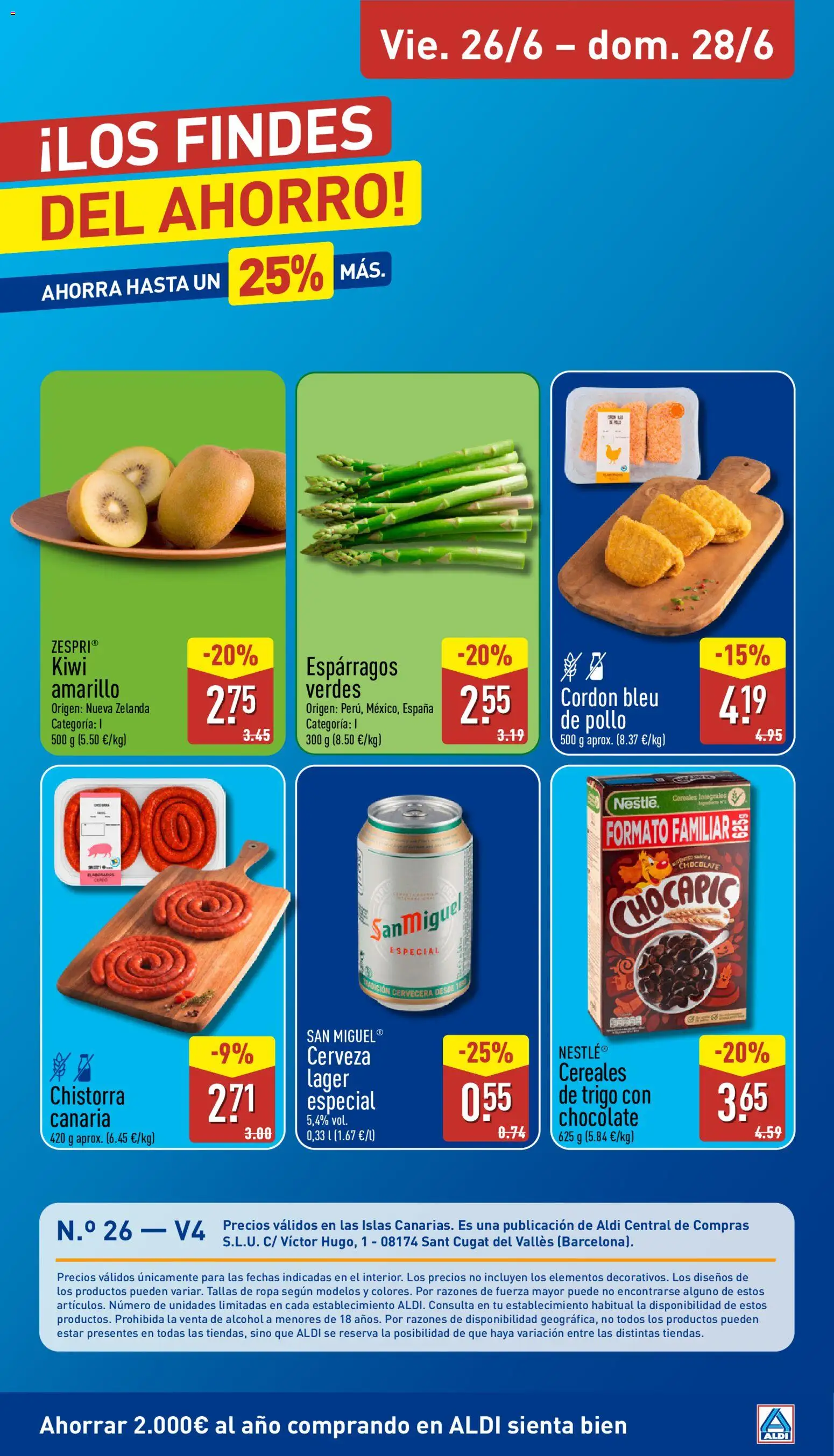 Aldi folleto Canarias │ válido desde el 22.06.2026 | Página: 34 | Productos: Chocolate, Cereales, Kiwi, Ropa