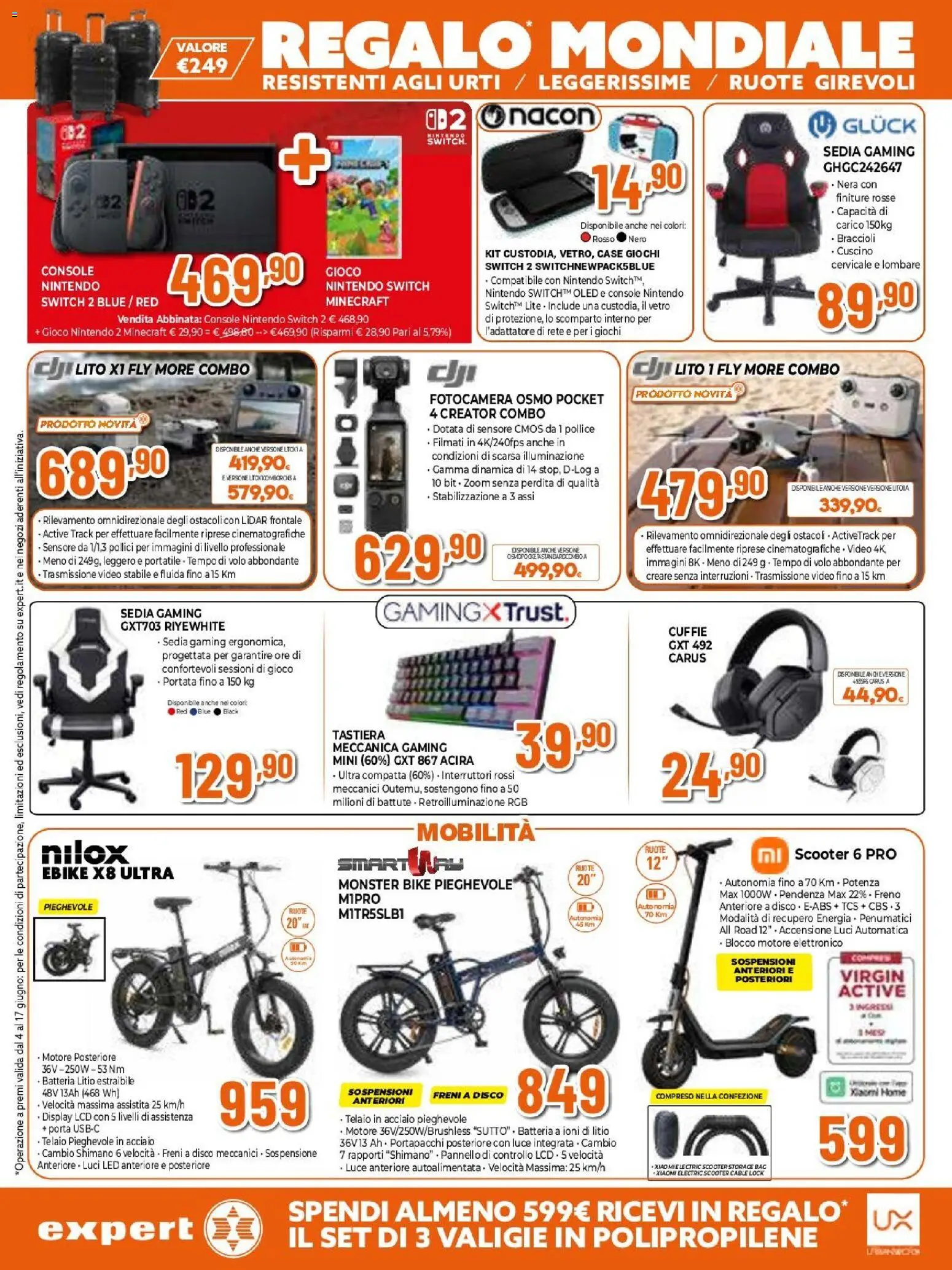 Volantino Expert del 04.06.2026 | Pagina: 21 | Prodotti: Xiaomi, Tastiera, Gioco, Sedia