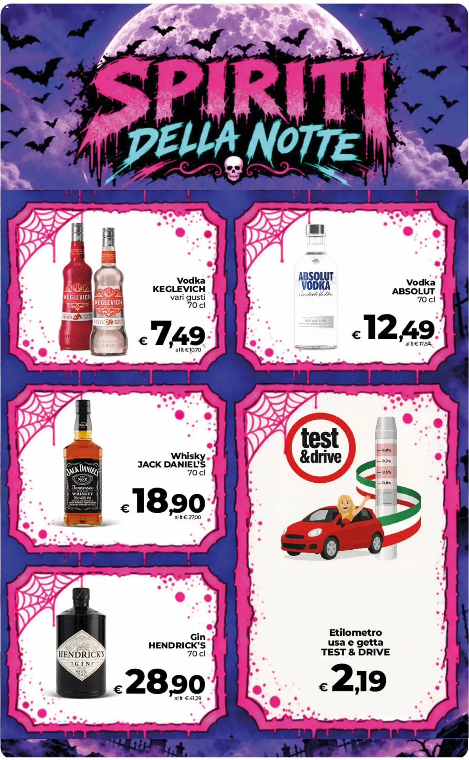 Volantino Ipercoop del 23/10/2026 | Pagina: 35 | Prodotti: Vodka Absolut, Vodka, Whisky, Jack Daniel’s