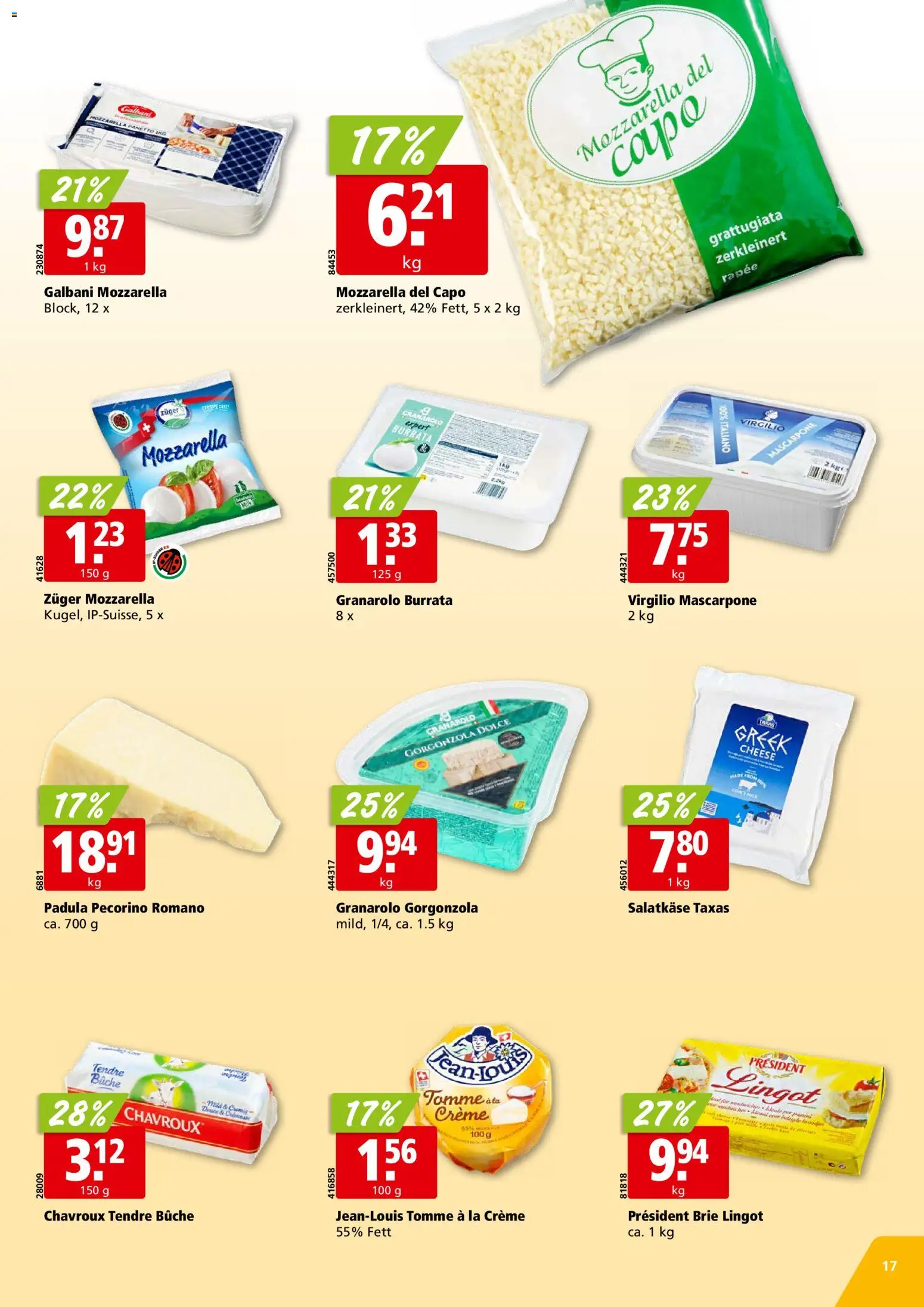 Aligro aktionen Chavannes, Matran, Genf, Sitten – gültig ab 10.08.2026 | Seite: 17 | Produkte: Mascarpone, Fennikel, Creme