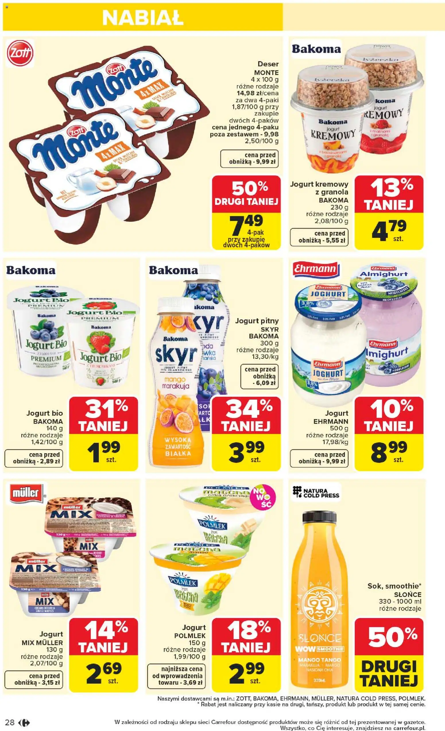 Carrefour gazetka od 25.05.2026 | Strona: 30 | Produkty: Jogurt pitny, Smoothie, Nasiona, Skyr