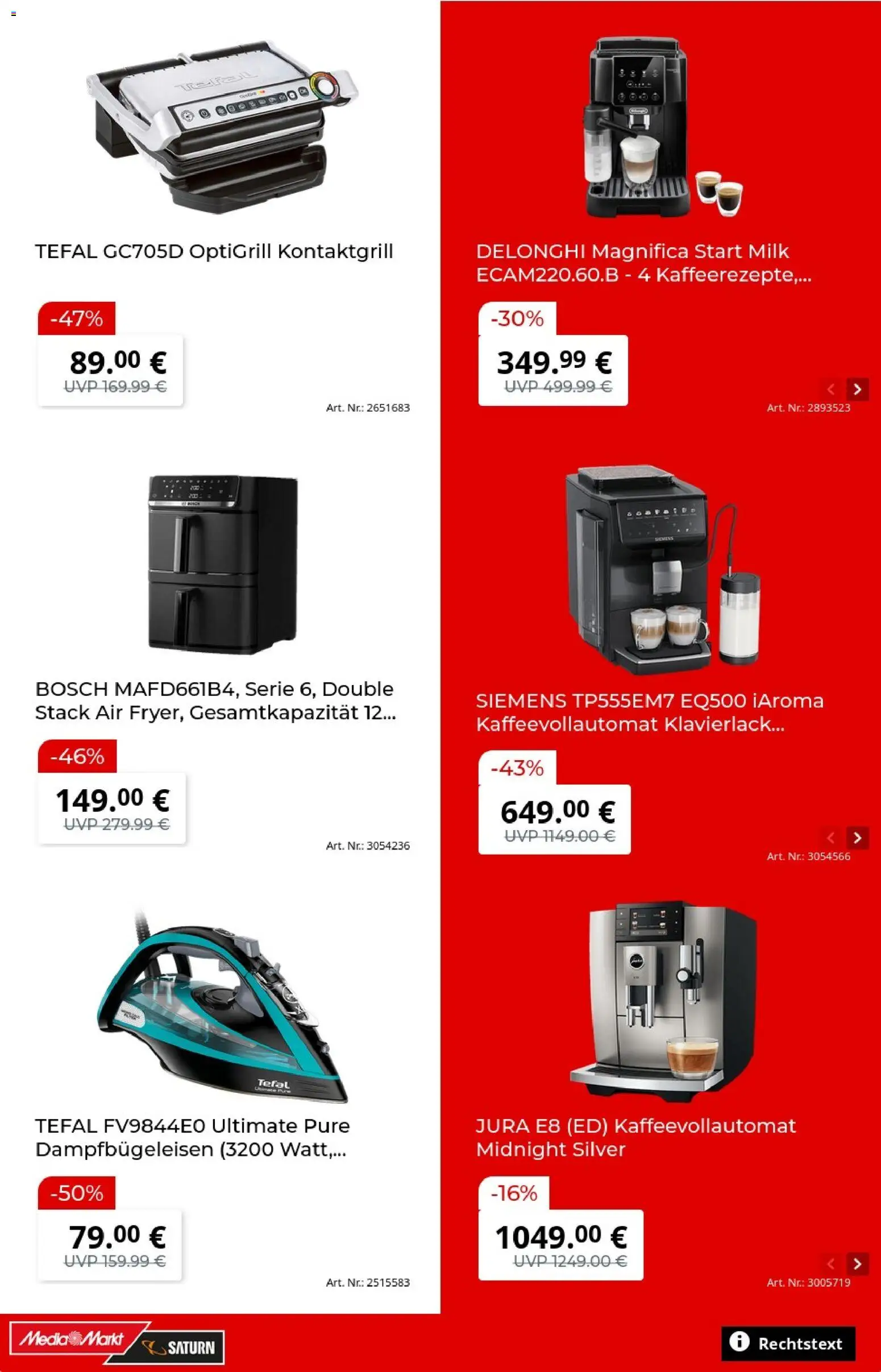 Media Markt Prospekt – gültig ab 14.10.2026 | Seite: 8 | Produkte: Bosch, Siemens, Jura, Kaffeevollautomat