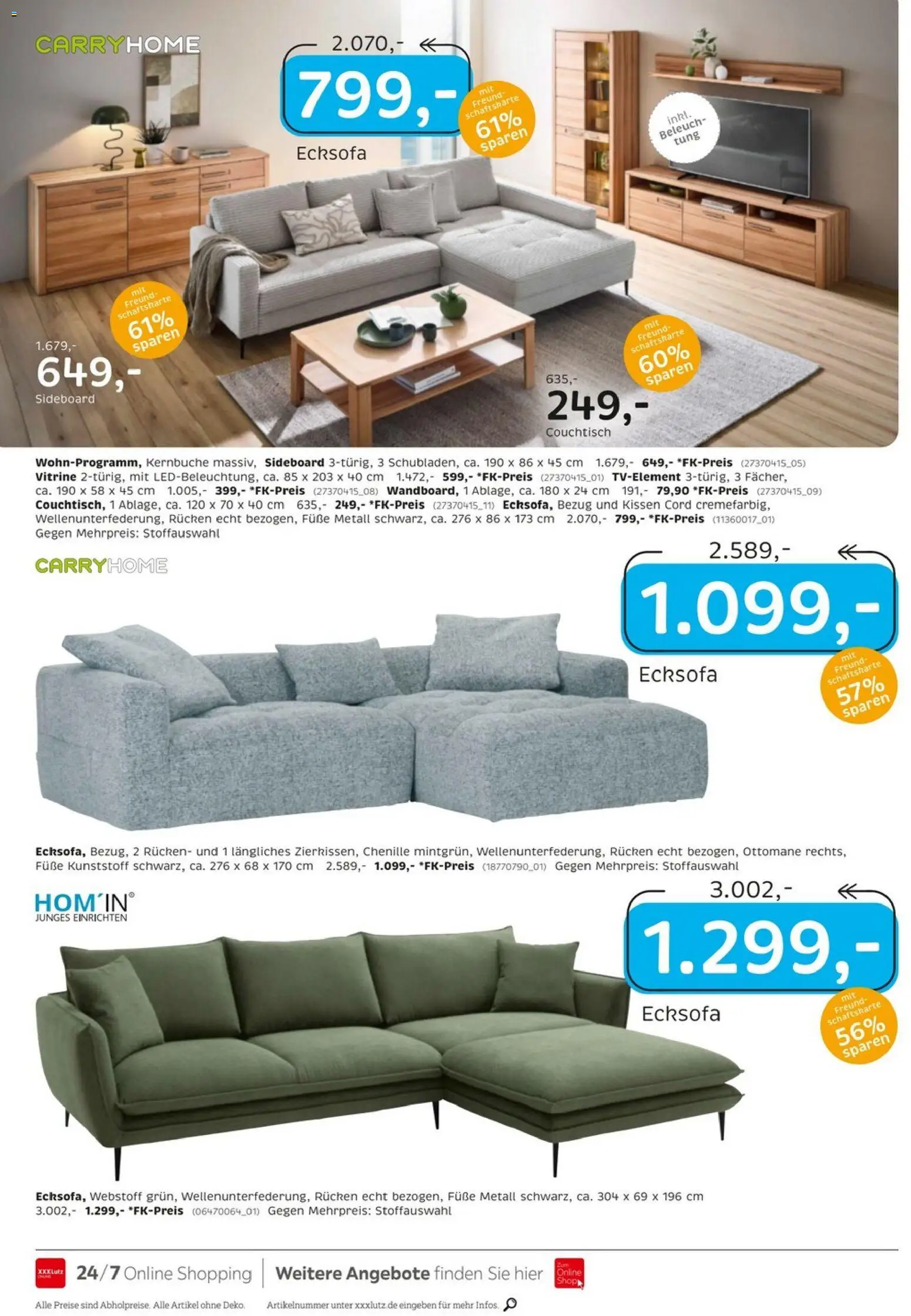 XXXLutz Junges Wohnen – gültig ab 27.06.2026 | Seite: 14 | Produkte: Sideboard, Ecksofa, Vitrine, Couchtisch