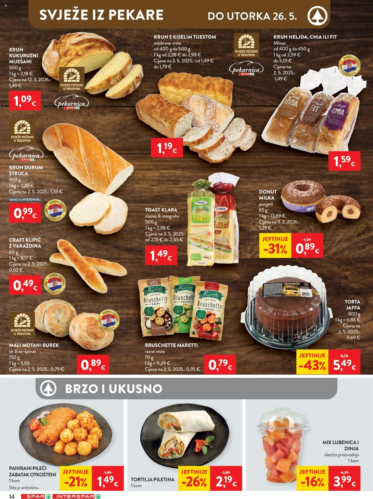 Spar katalog | vrijedi od 20.05.2026 | Stranica: 16 | Proizvodi: Kruh, Lubenica, Dinja, Torta