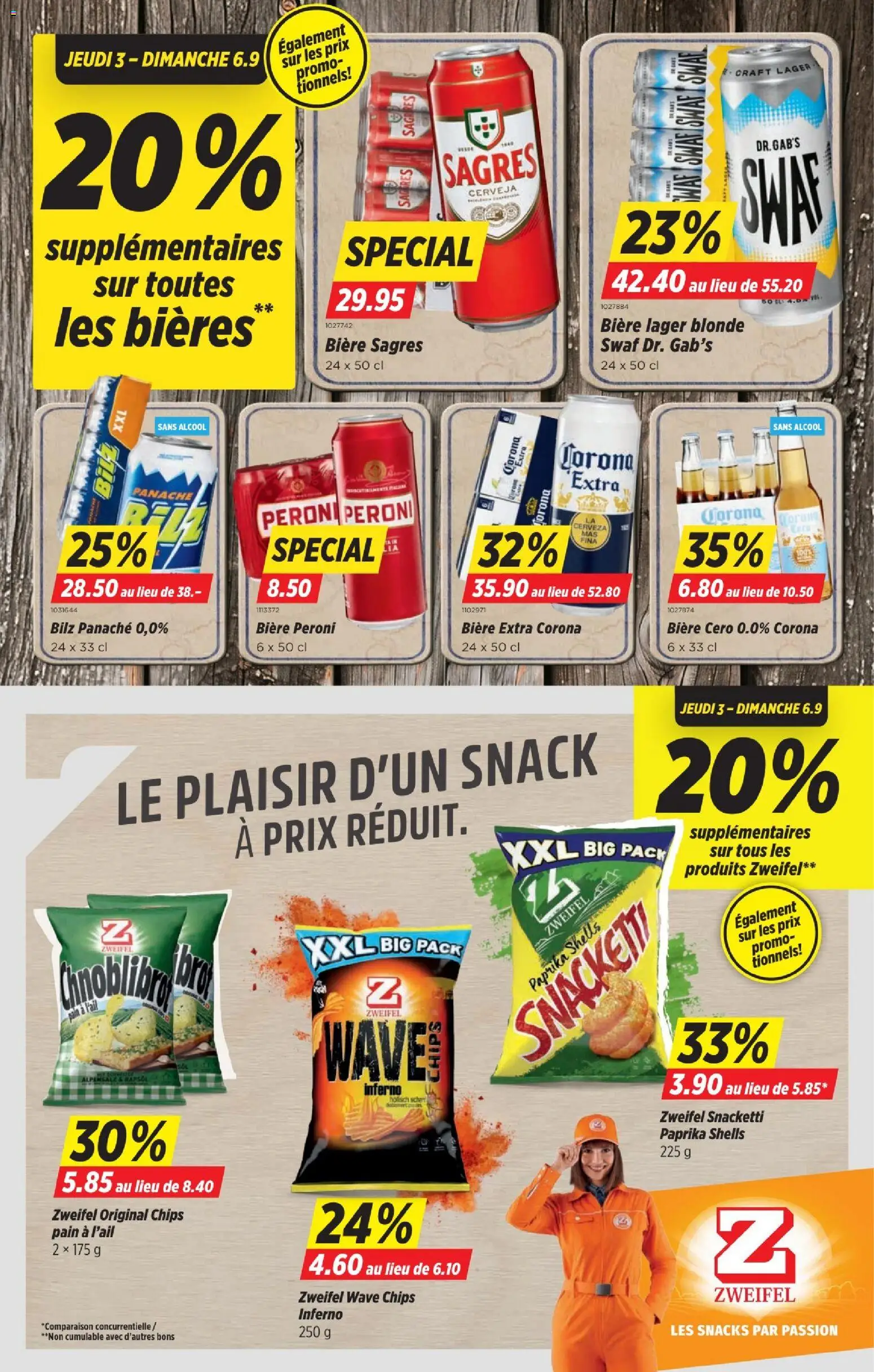 Denner aktionen FR – gültig ab 03.09.2026 | Seite: 9 | Produkte: Corona Extra, Rapsöl, Snacks, Chips