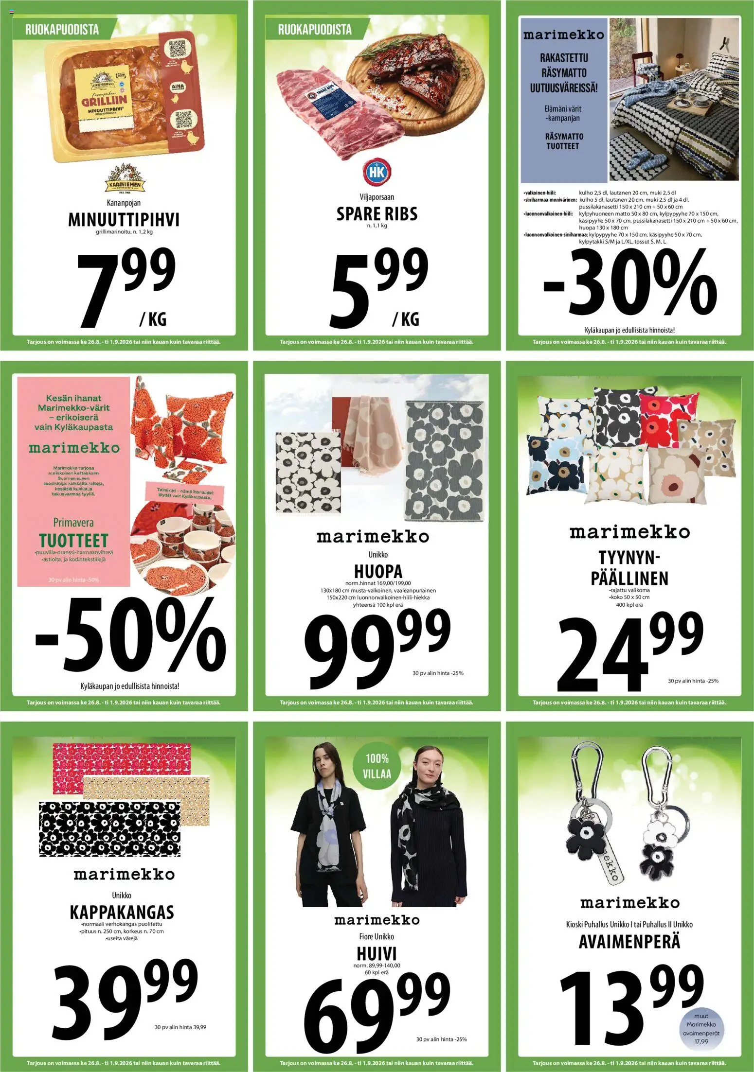 Tuuri tarjoukset – voimassa 26/08/2026 alkaen | Sivu: 9 | Tuotteet: Pussilakanasetti, Muki, Kylpytakki, Lautanen