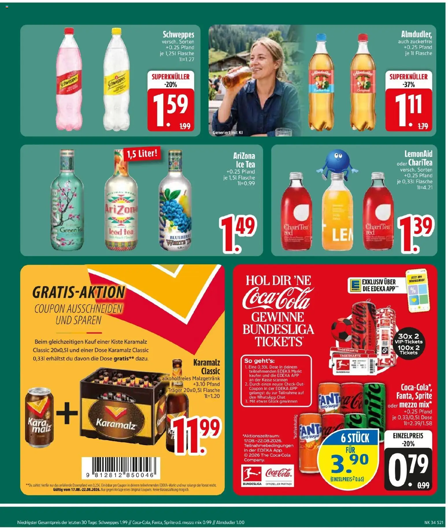 Edeka Prospekt Zolling (ab 17.08.2026) » Angebote Online | Seite: 23 | Produkte: Mezzo mix, Sprite, Schweppes