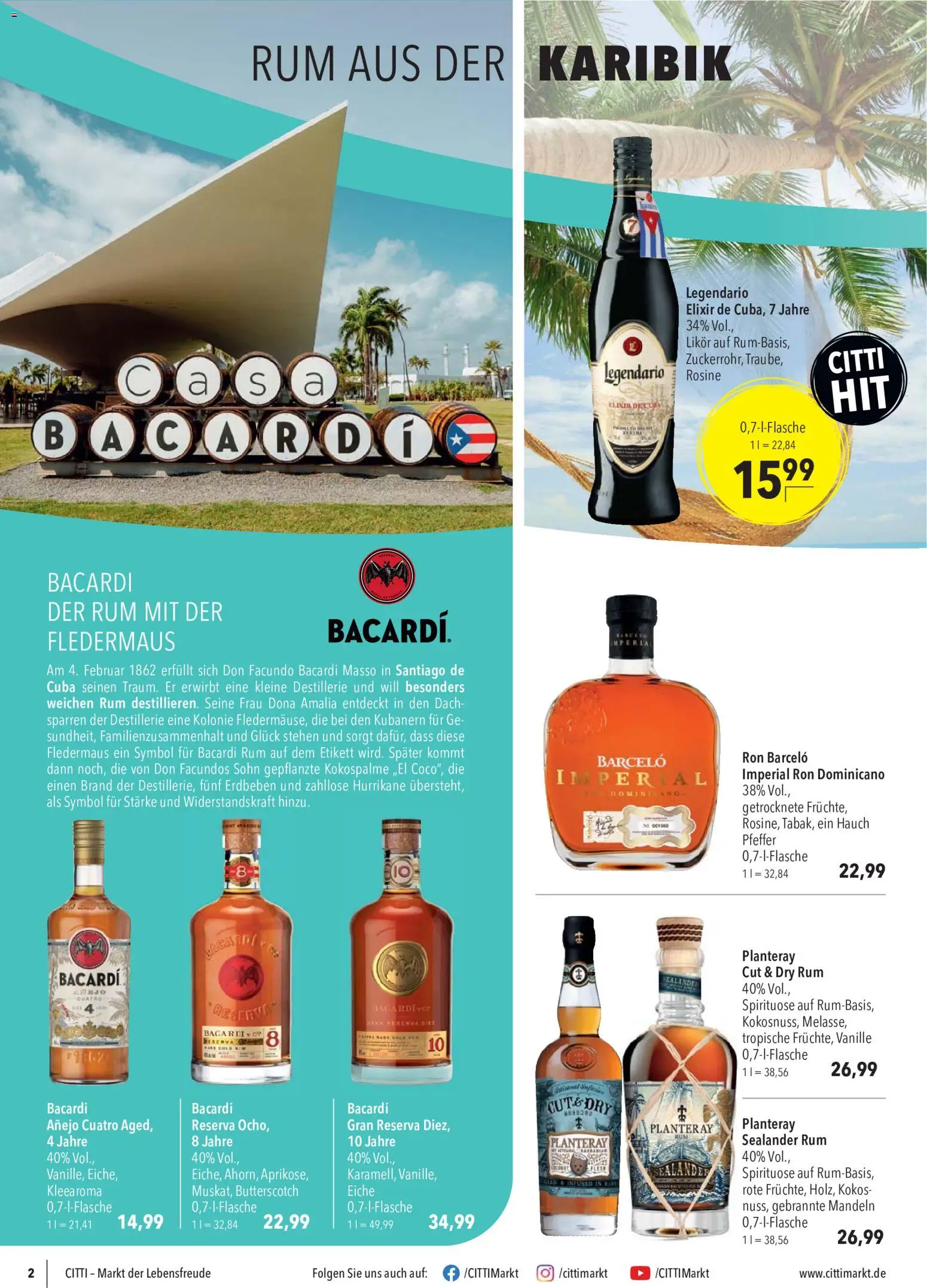 CITTI Markt Rum – gültig ab 21.10.2026 | Seite: 2 | Produkte: Bacardi, Likör, Rum, Vanille