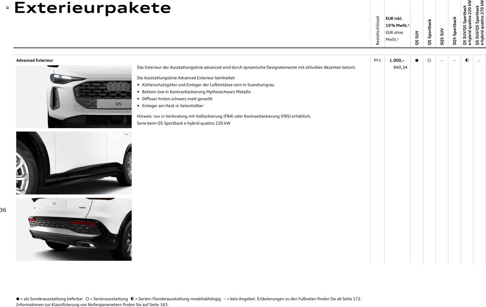 Audi Q5 – gültig ab 01.10.2026 | Seite: 36