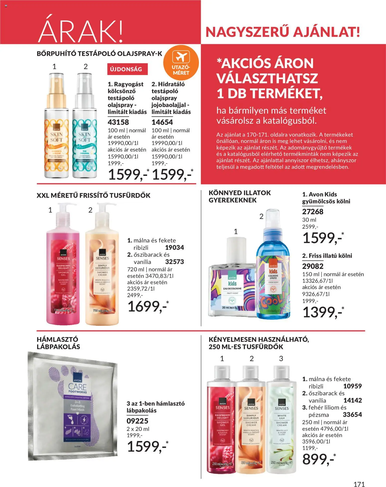 Avon akciós ujság - amely érvényes a következő dátumtól: 01.06.2026 | Oldal: 205 | Termékek: Őszibarack, Málna, Hámlasztó, Testápoló
