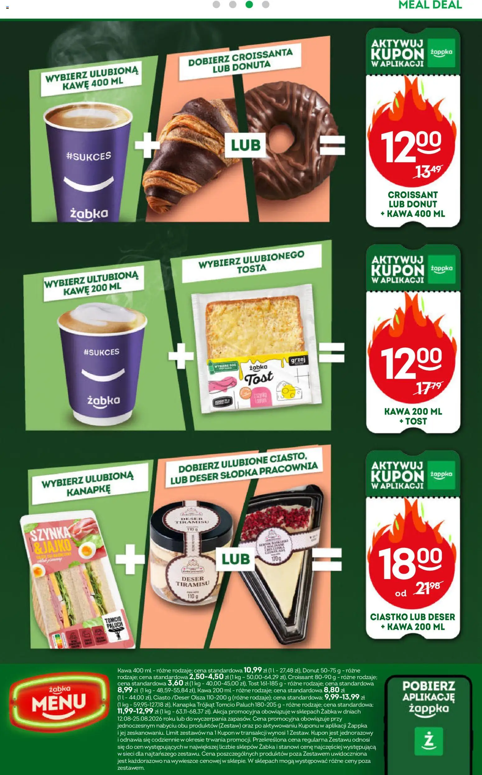 Żabka gazetka od 12.08.2026 | Strona: 66 | Produkty: Croissant, Deser Tiramisu, Ciasto, Donut