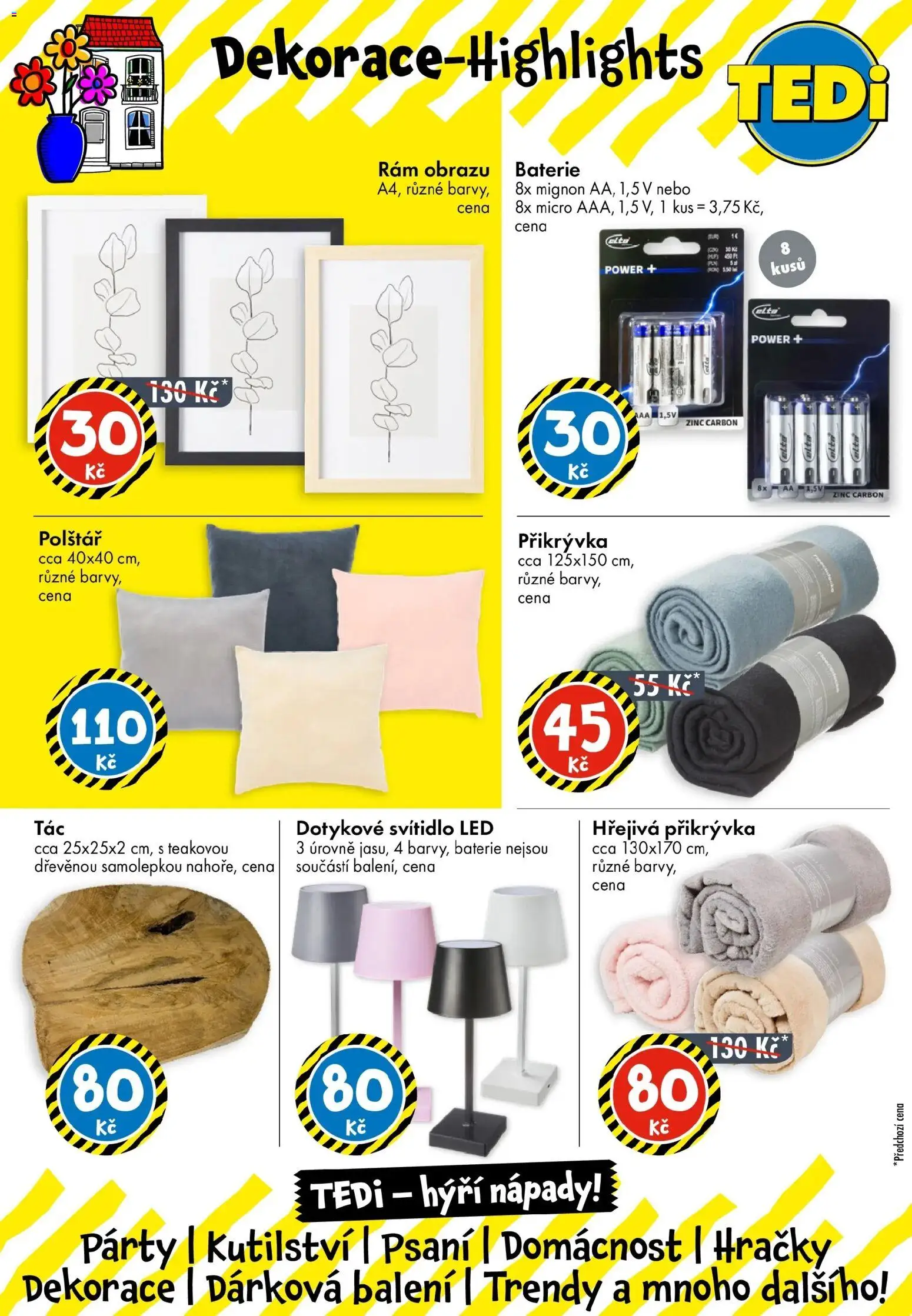 TEDi leták - Dobruška od 12.09.2026 - akční nabídka | Strana: 12 | Produkty: Polštář, Přikrývka, Baterie, Dekorace