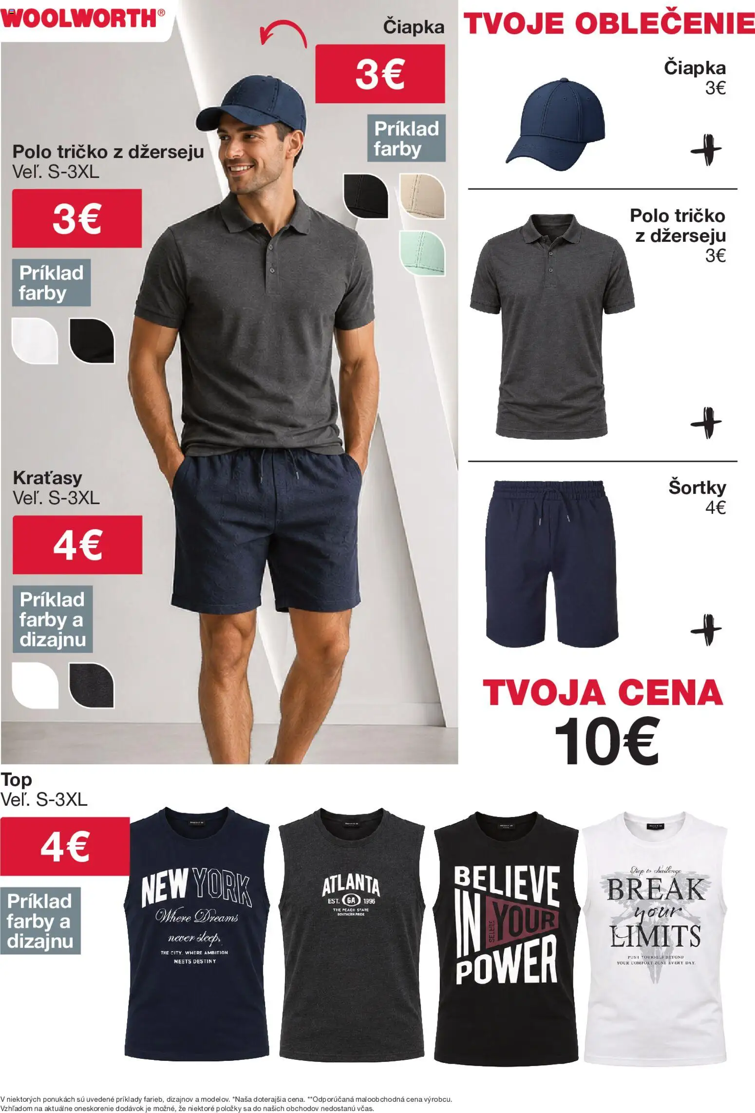 Nové Woolworth akcie – leták je platný od 03.07.2026 | Strana: 5 | Produkty: Tričko, Kraťasy, Čiapka