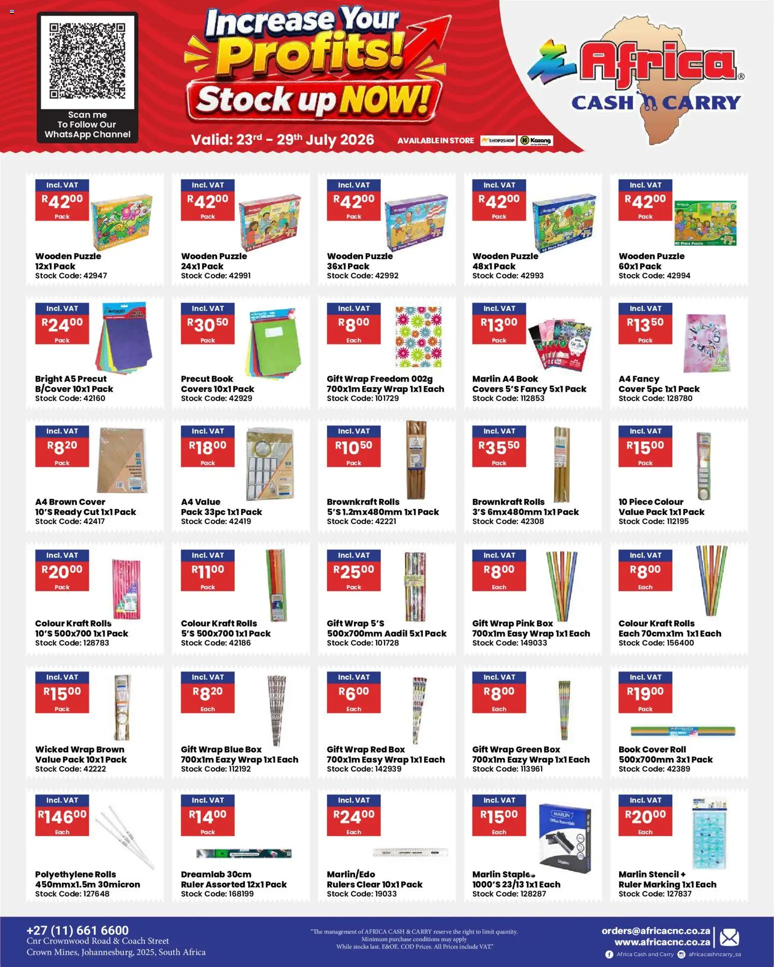 New Africa Cash & Carry catalogue – valid from 23/07/2026 | Page: 62 | Products: Cover, Box, Stock