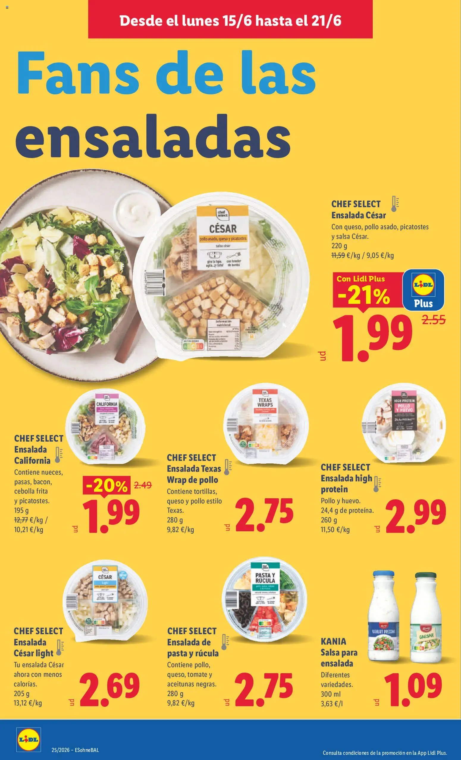 Lidl folleto │ válido desde el 15.06.2026 | Página: 14 | Productos: Queso, Pasta, Ensalada, Παγωμένο τσάι