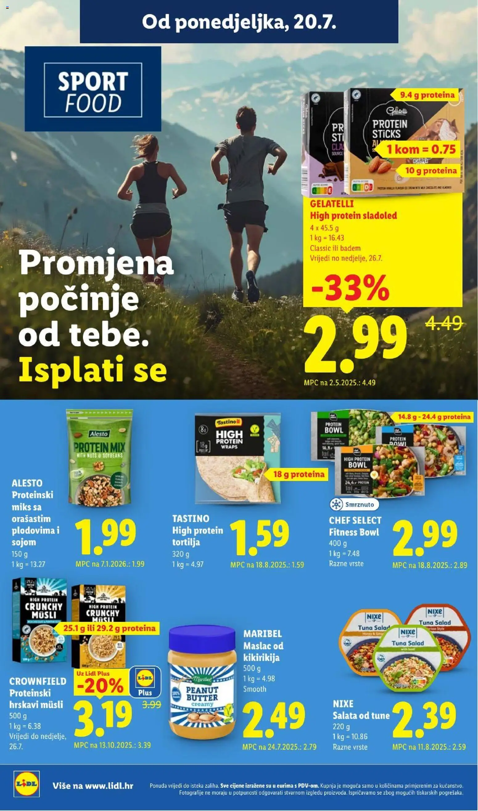 Lidl katalog | vrijedi od 20.07.2026 | Stranica: 16 | Proizvodi: Muesli, Maslac od kikirikija, Sladoled, Badem
