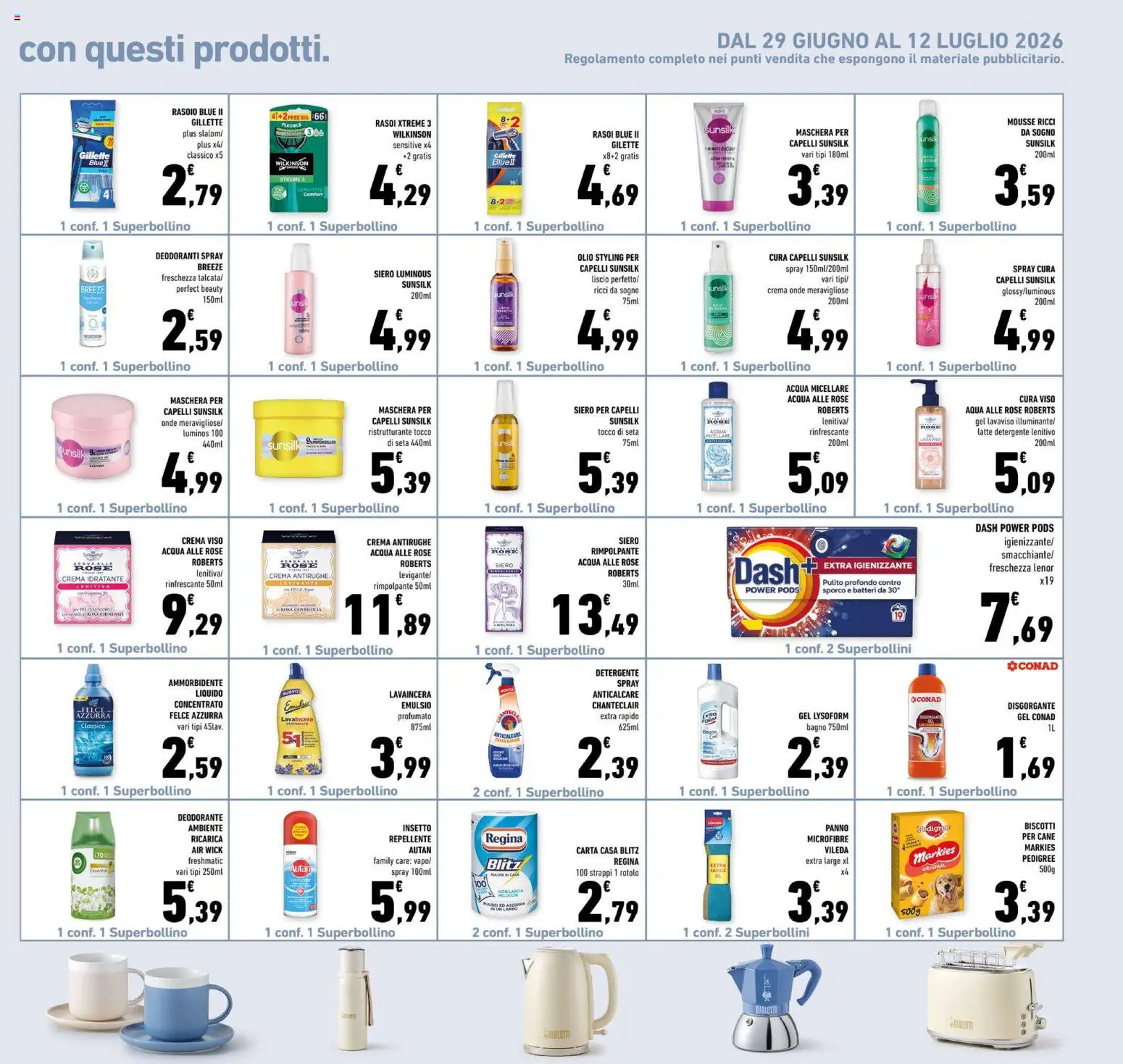 Volantino Conad del 01/07/2026 | Pagina: 21 | Prodotti: Acqua micellare, Rasoio, Deodorante, Latte