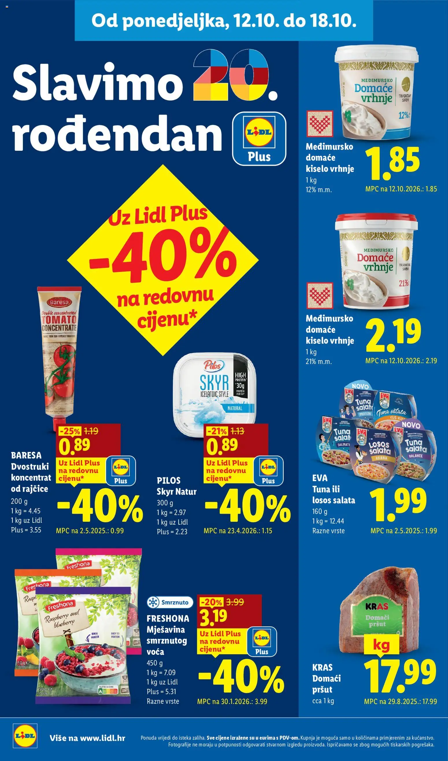 Lidl katalog | vrijedi od 12.10.2026 | Stranica: 10 | Proizvodi: Pilos, Rajčice, Kiselo vrhnje, Skyr