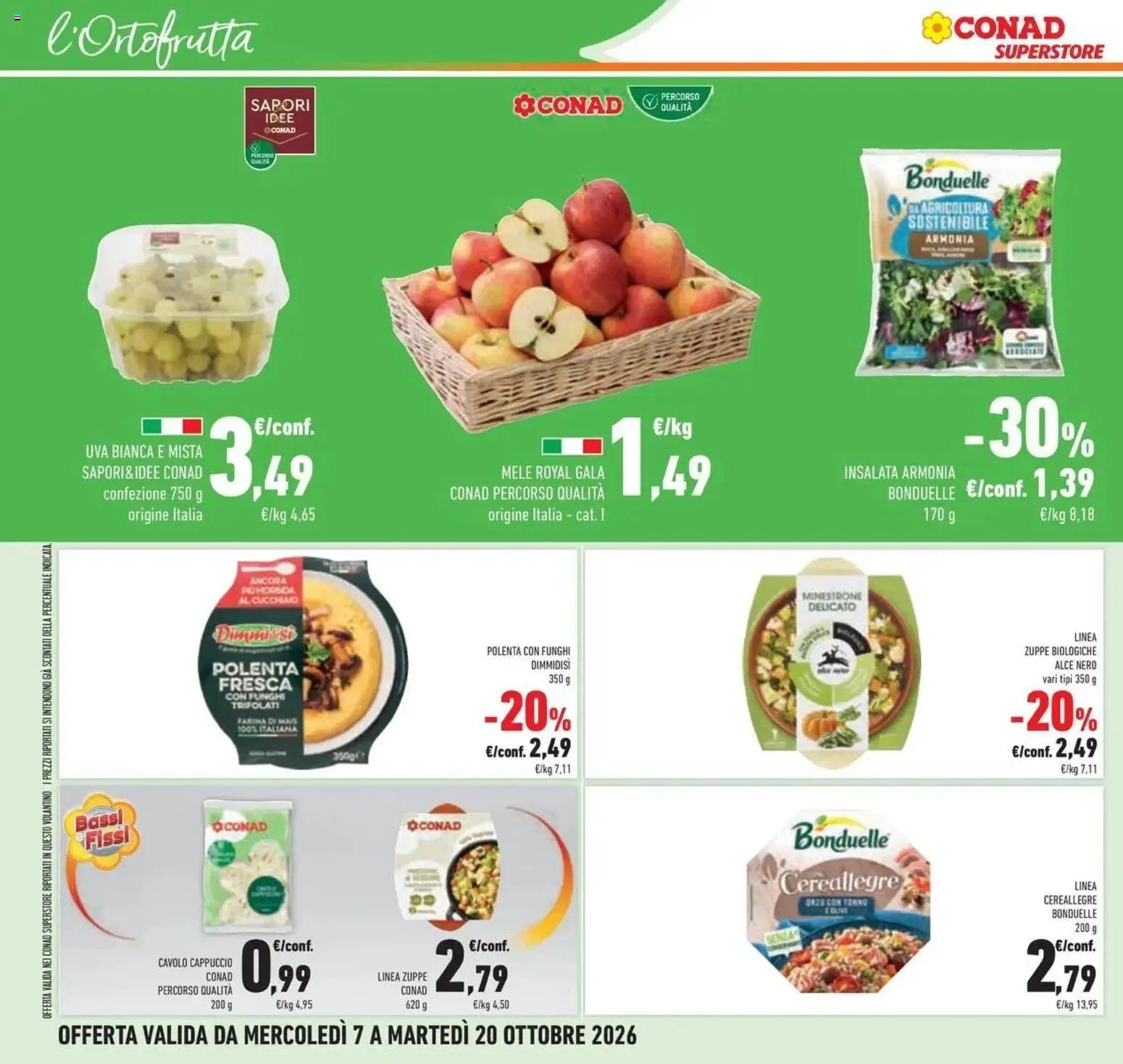 Anteprima volantino Conad dal 07/10/2026 prossima settimana | Pagina: 20 | Prodotti: Zuppe, Cavolo, Funghi, Uva