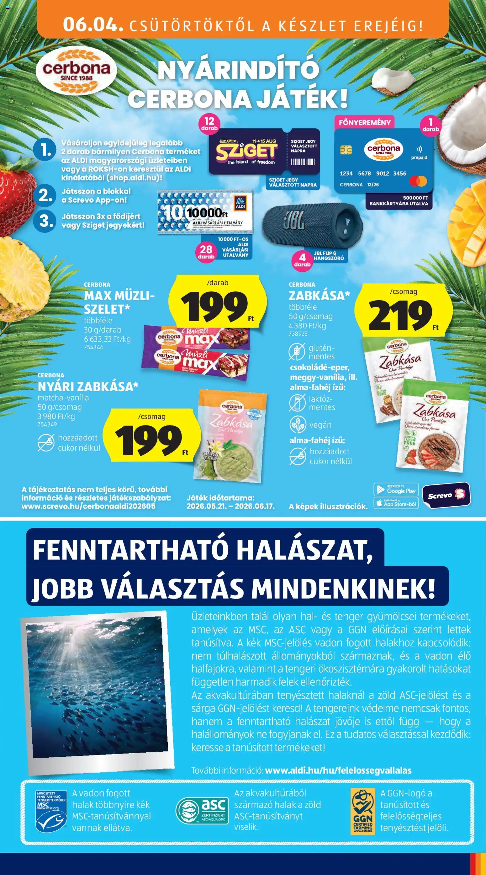 Aldi akciós ujság - amely érvényes a következő dátumtól: 04.06.2026 | Oldal: 17 | Termékek: Müzli, Játék, Vegán, Cukor