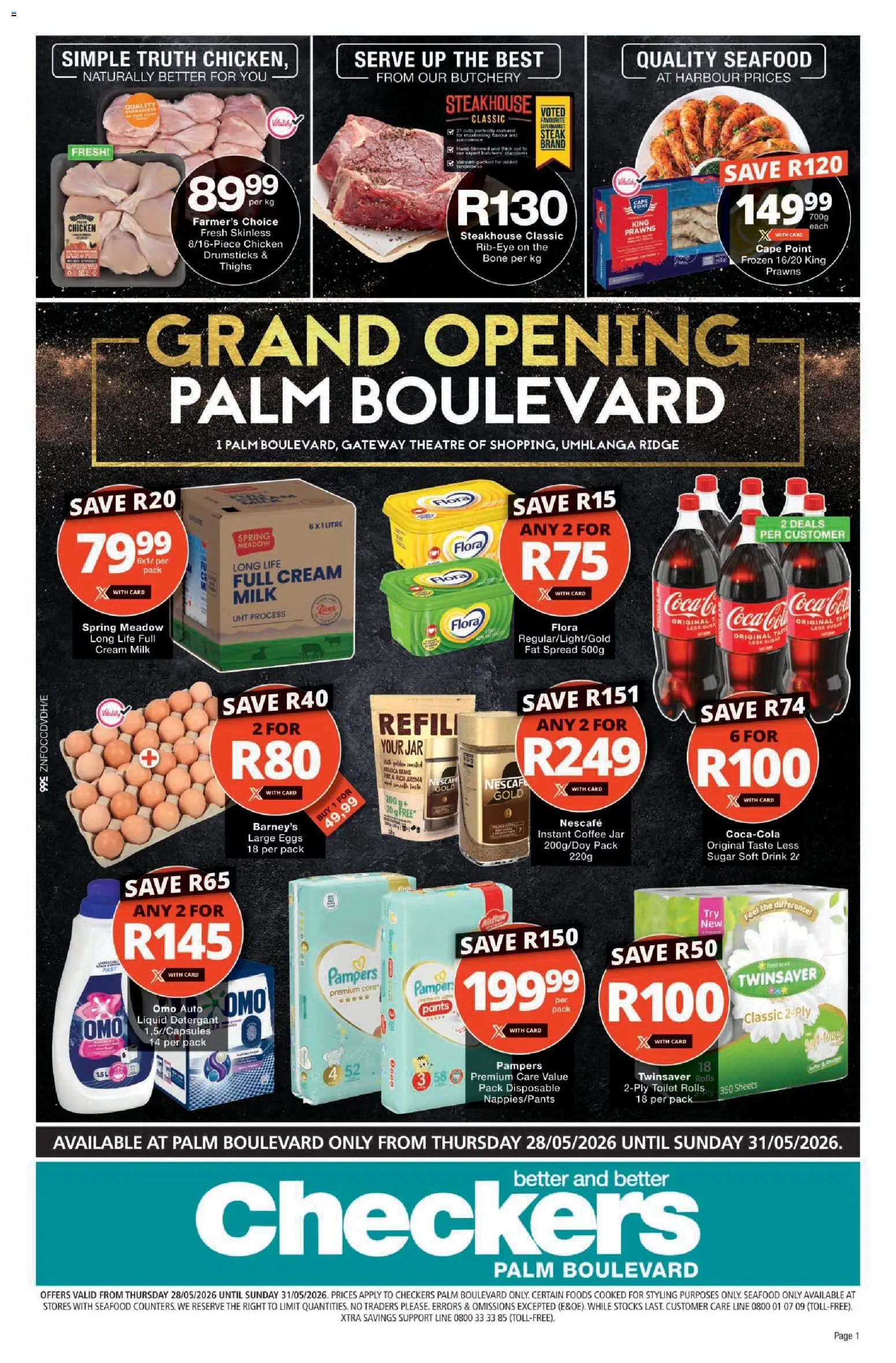 New Checkers catalogue – valid from 28.05.2026 | Page: 1 | Products: Beans, Coffee, Cream, Sugar
