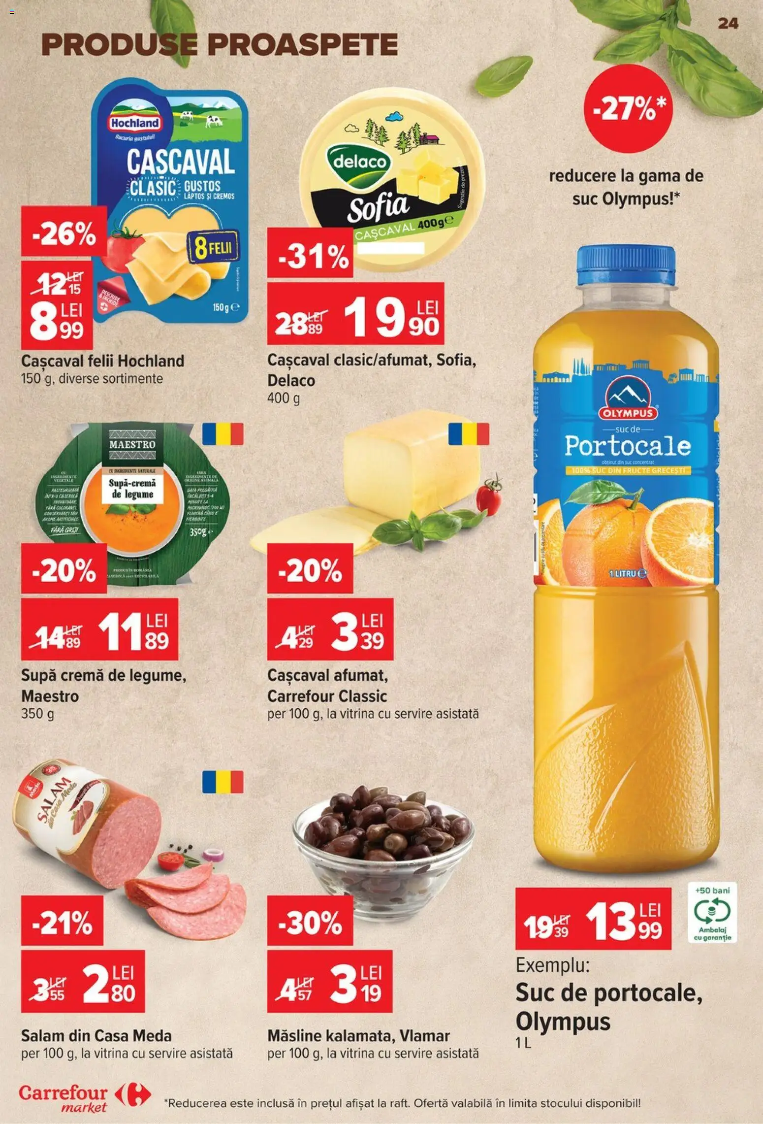 Noul catalog Carrefour – valabil de la 26.08.2026 | Pagină: 24 | Produse: Delaco, Hochland, Cremă, Suc
