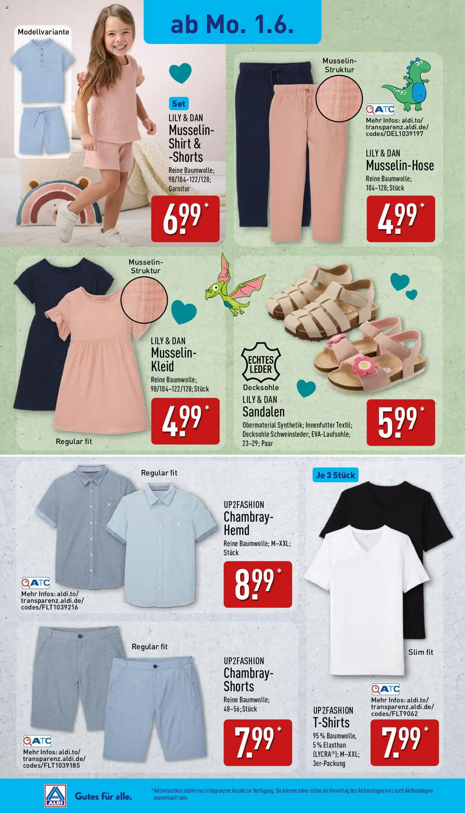 Aldi Ausblick – gültig ab 01.06.2026 | Seite: 2 | Produkte: Shirt, Up2fashion, Sandalen, Kleid