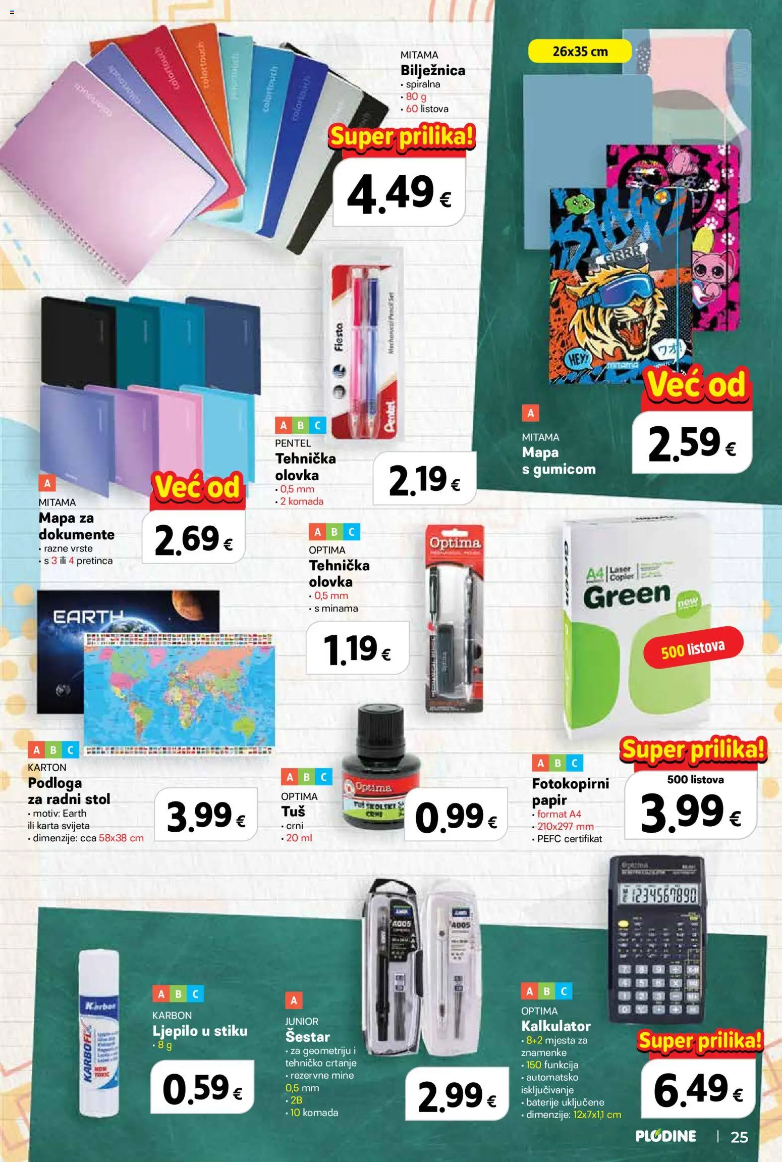 Plodine katalog | vrijedi od 13.08.2026 | Stranica: 25 | Proizvodi: Stol, Baterije, Notebook, Bilježnica